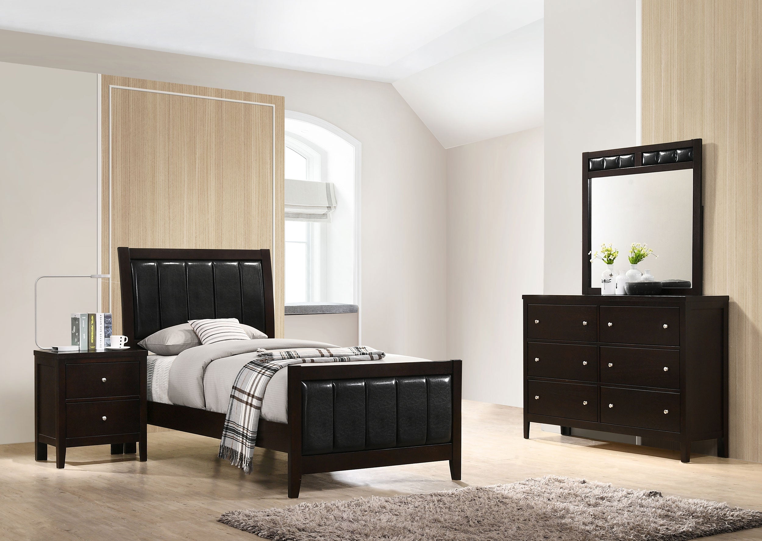 Dar Furniture - Coaster - Carlton 4-piece Twin Bedroom Set Cappuccino - 202091T-S4