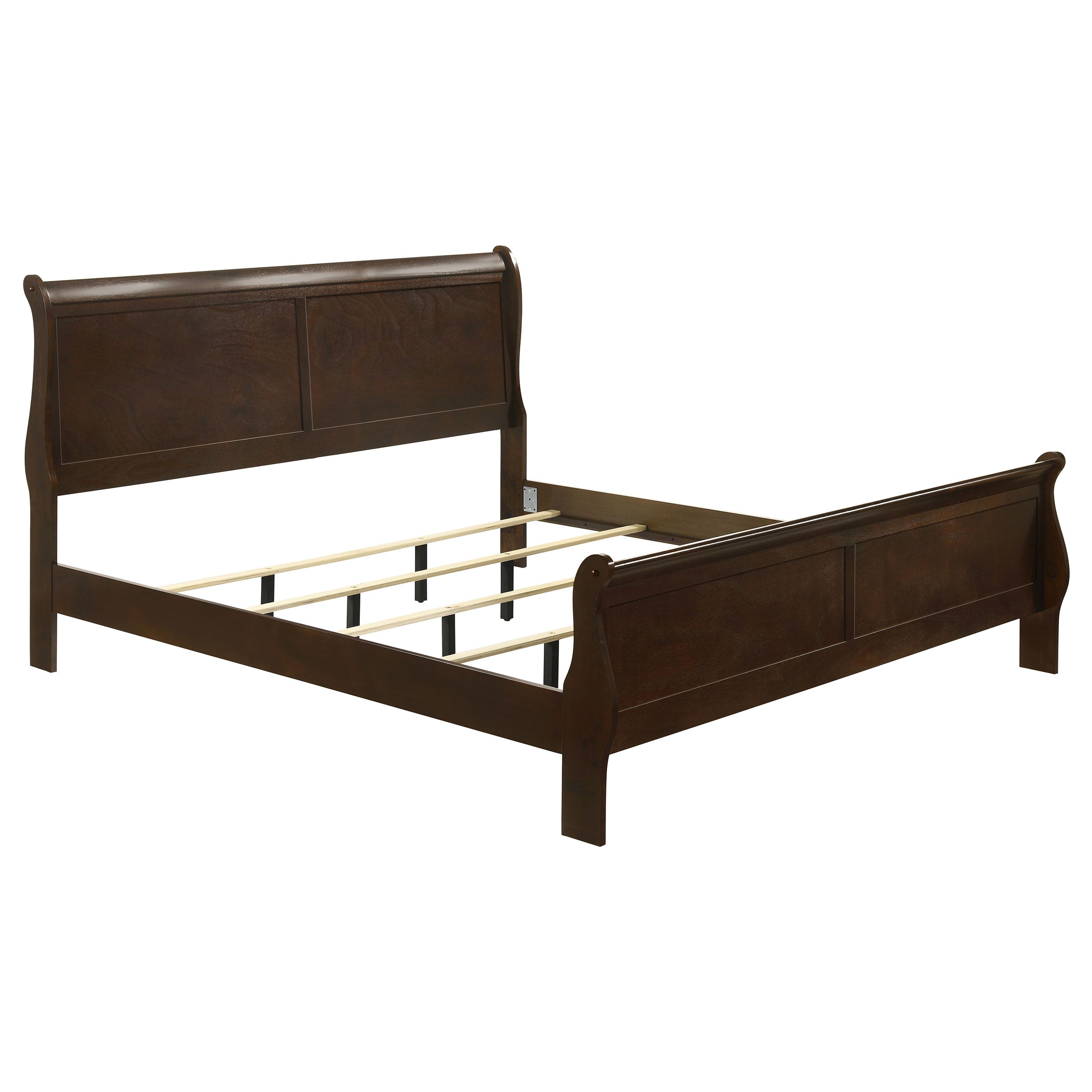 Dar Furniture - Coaster - Louis Philippe Wood Eastern King Sleigh Bed Cappuccino - 202411KE