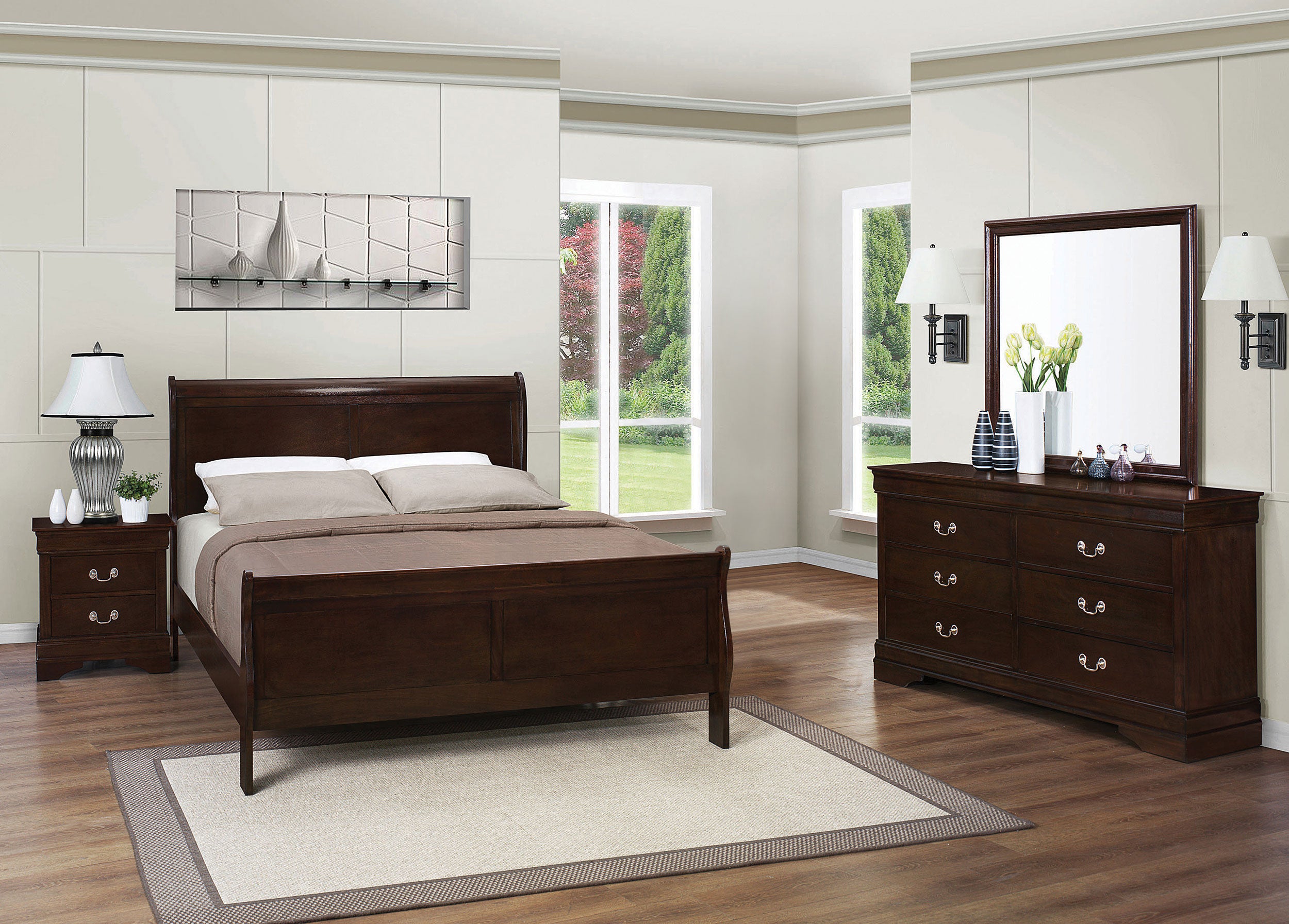Dar Furniture - Coaster - Louis Philippe 4-piece Queen Bedroom Set Cappuccino - 202411Q-S4