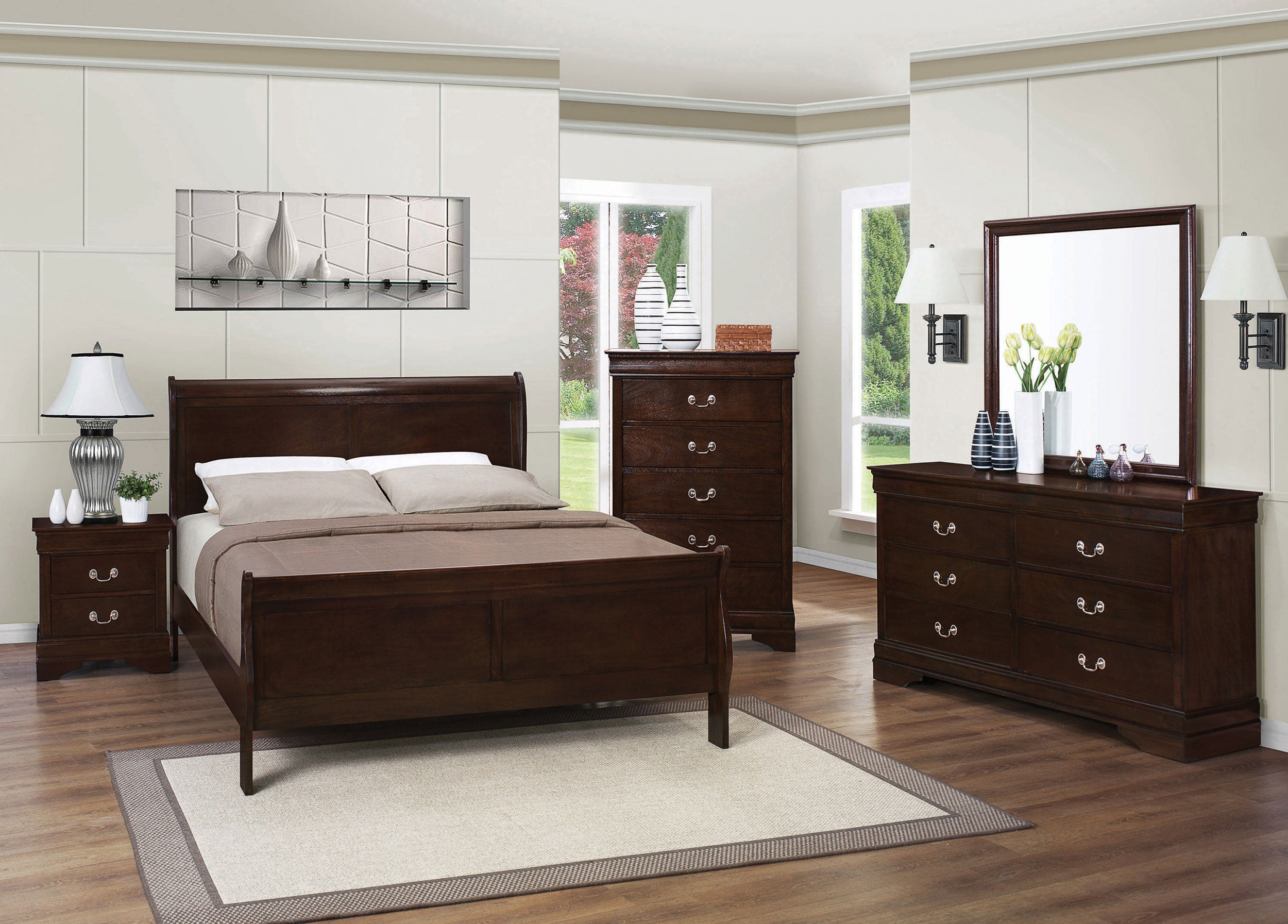 Dar Furniture - Coaster - Louis Philippe 5-piece Queen Bedroom Set Cappuccino - 202411Q-S5