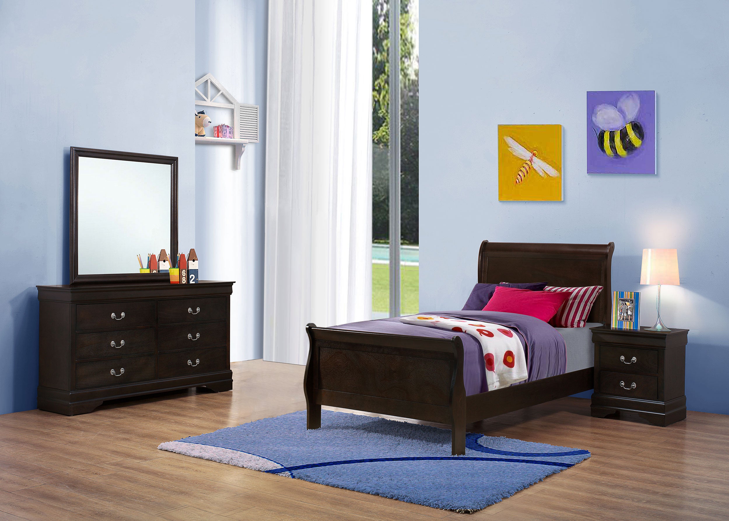Dar Furniture - Coaster - Louis Philippe 4-piece Twin Bedroom Set Cappuccino - 202411T-S4