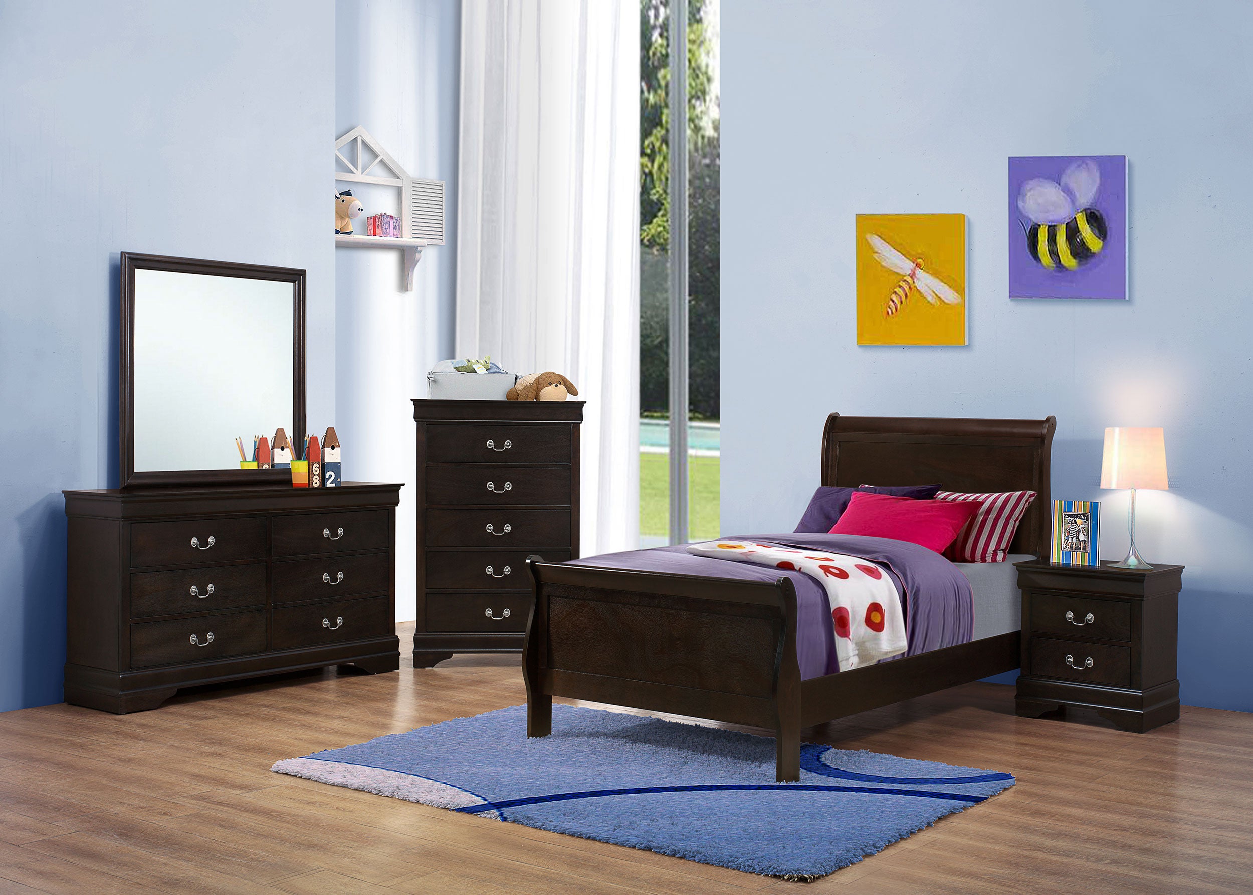 Dar Furniture - Coaster - Louis Philippe 5-piece Twin Bedroom Set Cappuccino - 202411T-S5
