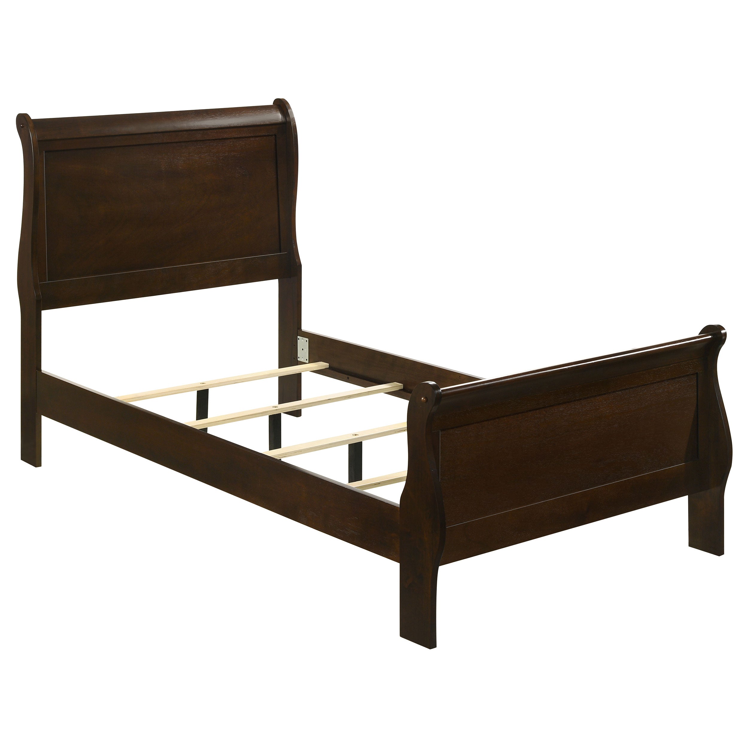 Dar Furniture - Coaster - Louis Philippe Wood Twin Sleigh Bed Cappuccino - 202411T