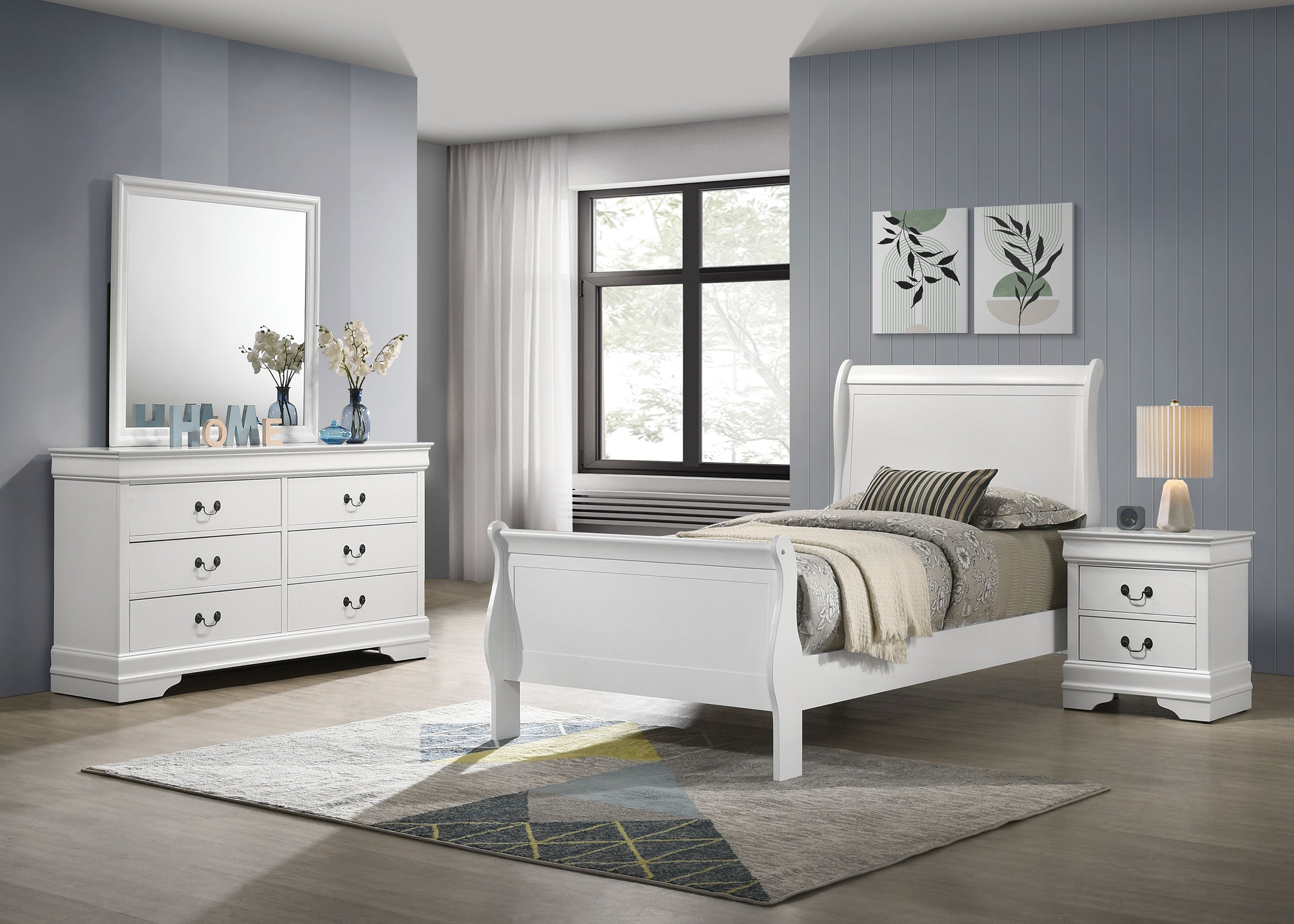 Dar Furniture - Coaster - Louis Philippe 4-piece Twin Bedroom Set White - 202441T-S4
