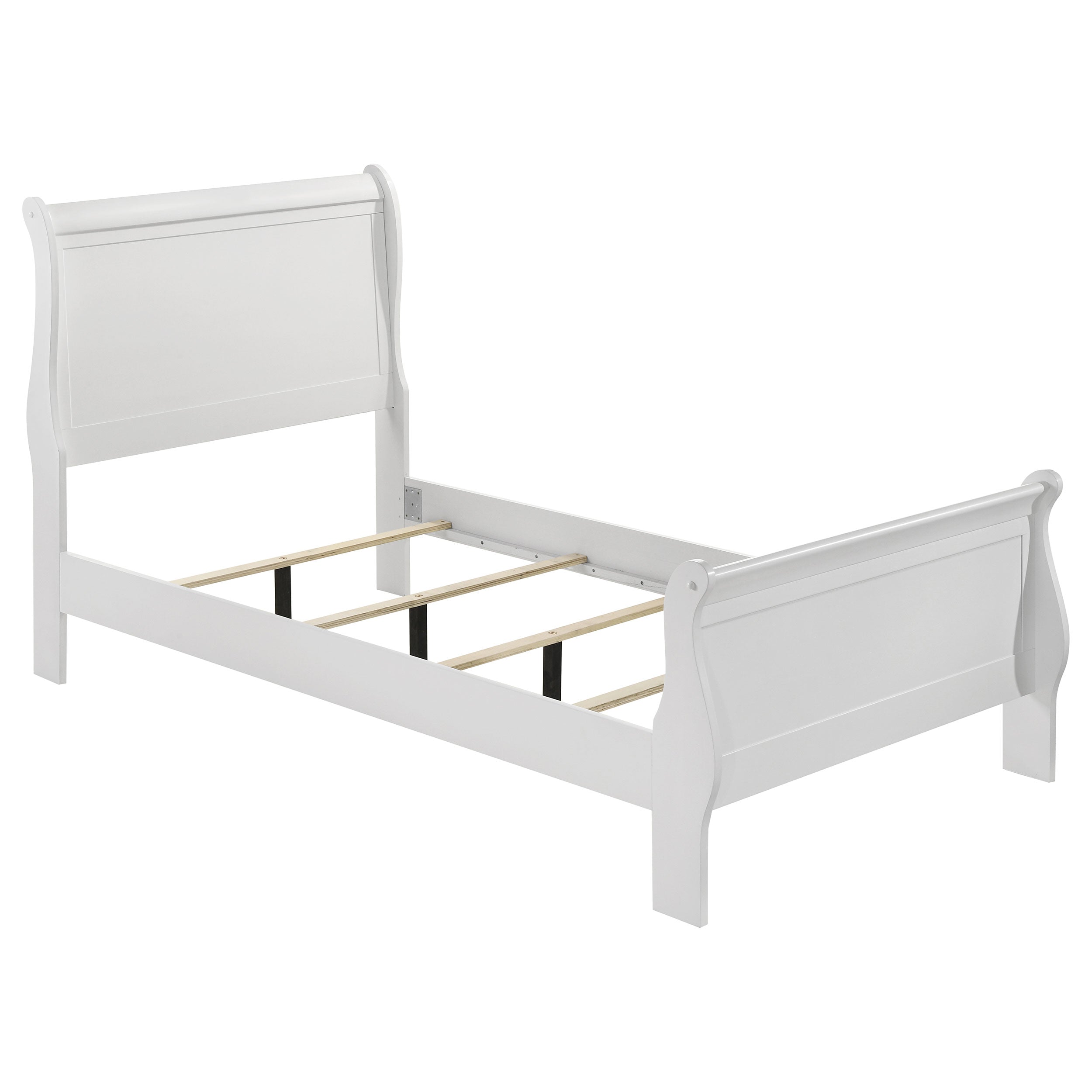 Dar Furniture - Coaster - Louis Philippe 47-inch Twin Sleigh Panel Bed White - 202441T