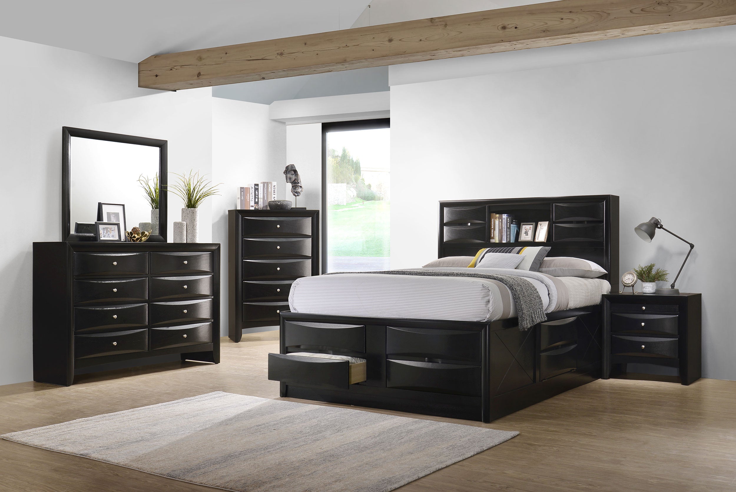 Dar Furniture - Coaster - Briana 5-piece Eastern King Bedroom Set Black - 202701KE-S5