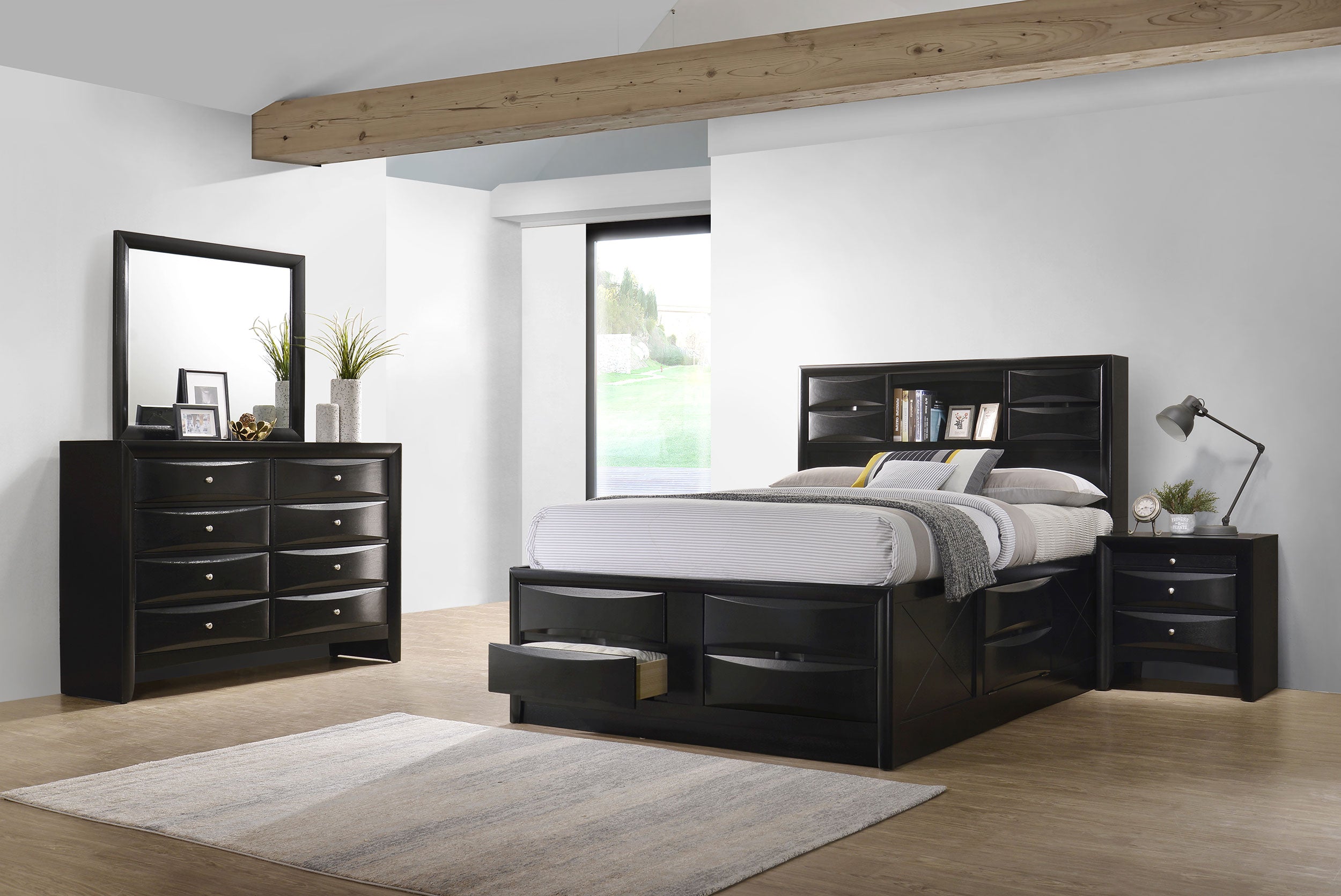 Dar Furniture - Coaster - Briana 4-piece California King Bedroom Set Black - 202701KW-S4