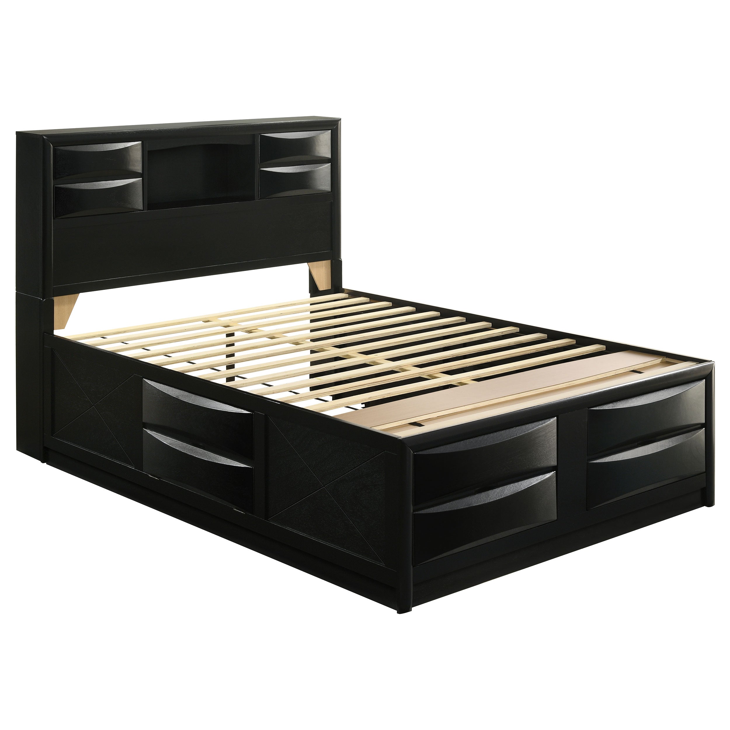 Dar Furniture - Coaster - Briana Wood Queen Storage Bookcase Bed Black - 202701Q