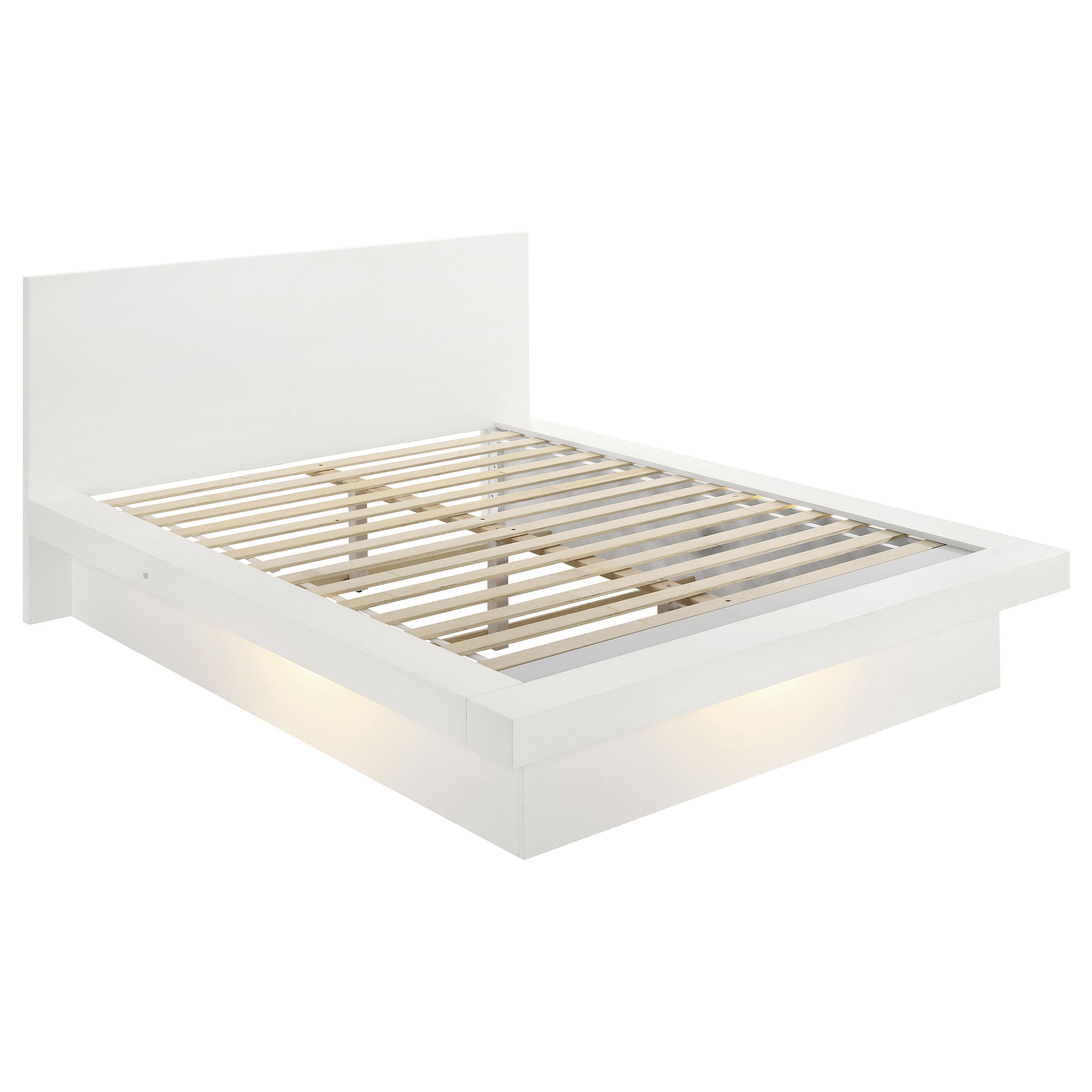 Dar Furniture - Coaster - Jessica Wood Eastern King LED Panel Bed Snow White - 202990KE