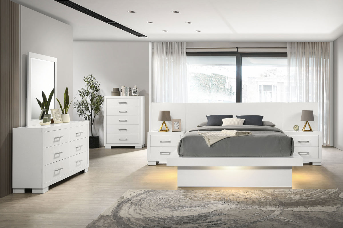 Dar Furniture - Coaster - Jessica 6-piece Queen LED Bedroom Set Snow White - 202990Q-S6P