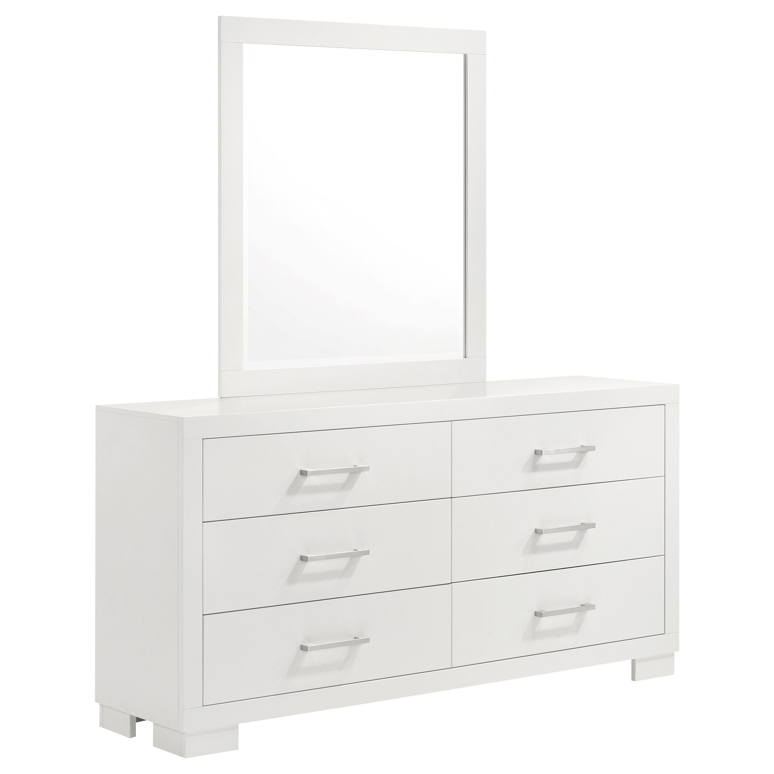 Dar Furniture - Coaster - Jessica 6-drawer Dresser with Mirror Snow White - 202993M