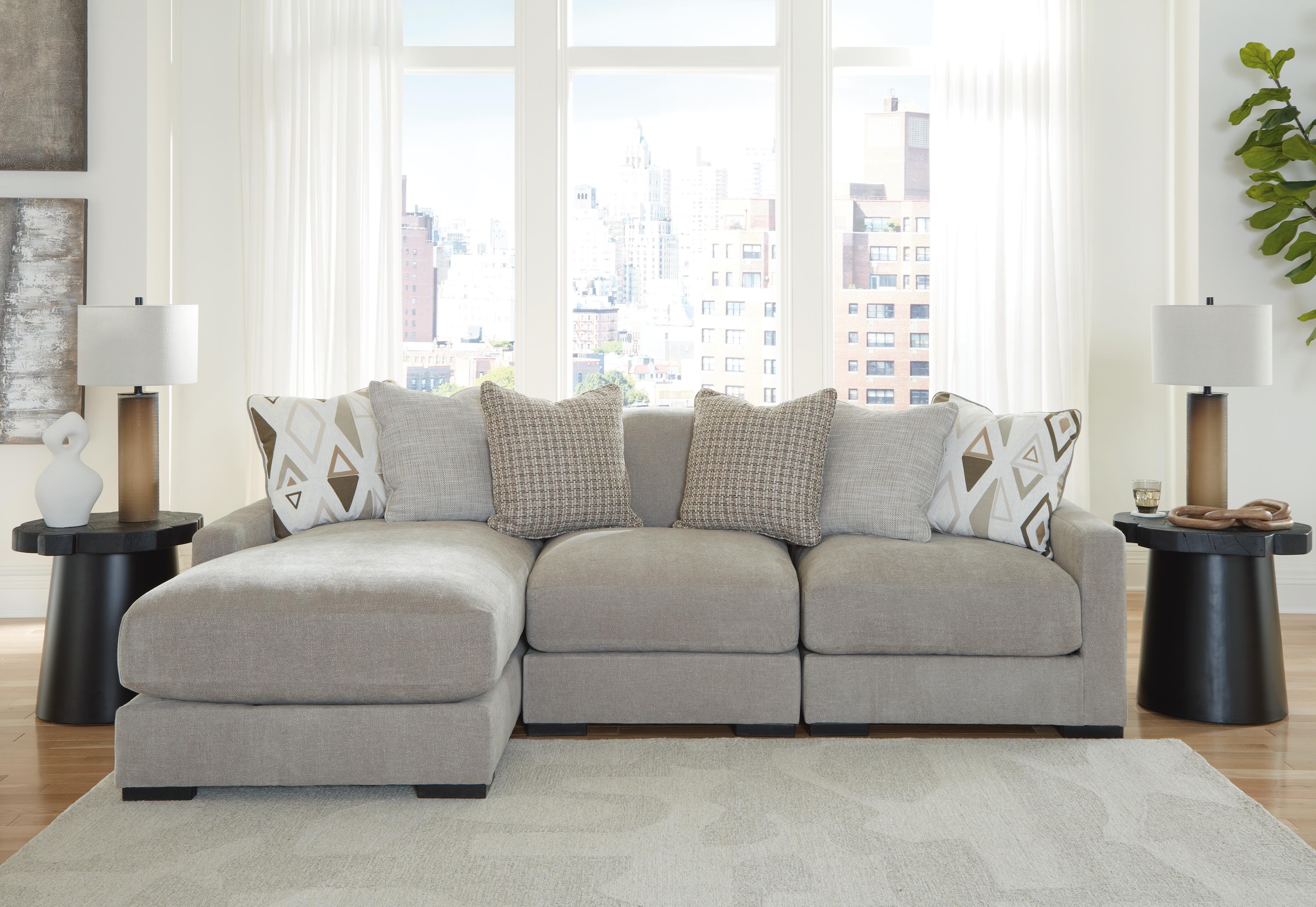 Dar Furniture - Ashley Furniture - Aslan Court 3-Piece Sofa Sectional with Chaise - RAF 3-Piece Sofa Sectional with Chaise / Flax - 20305S3