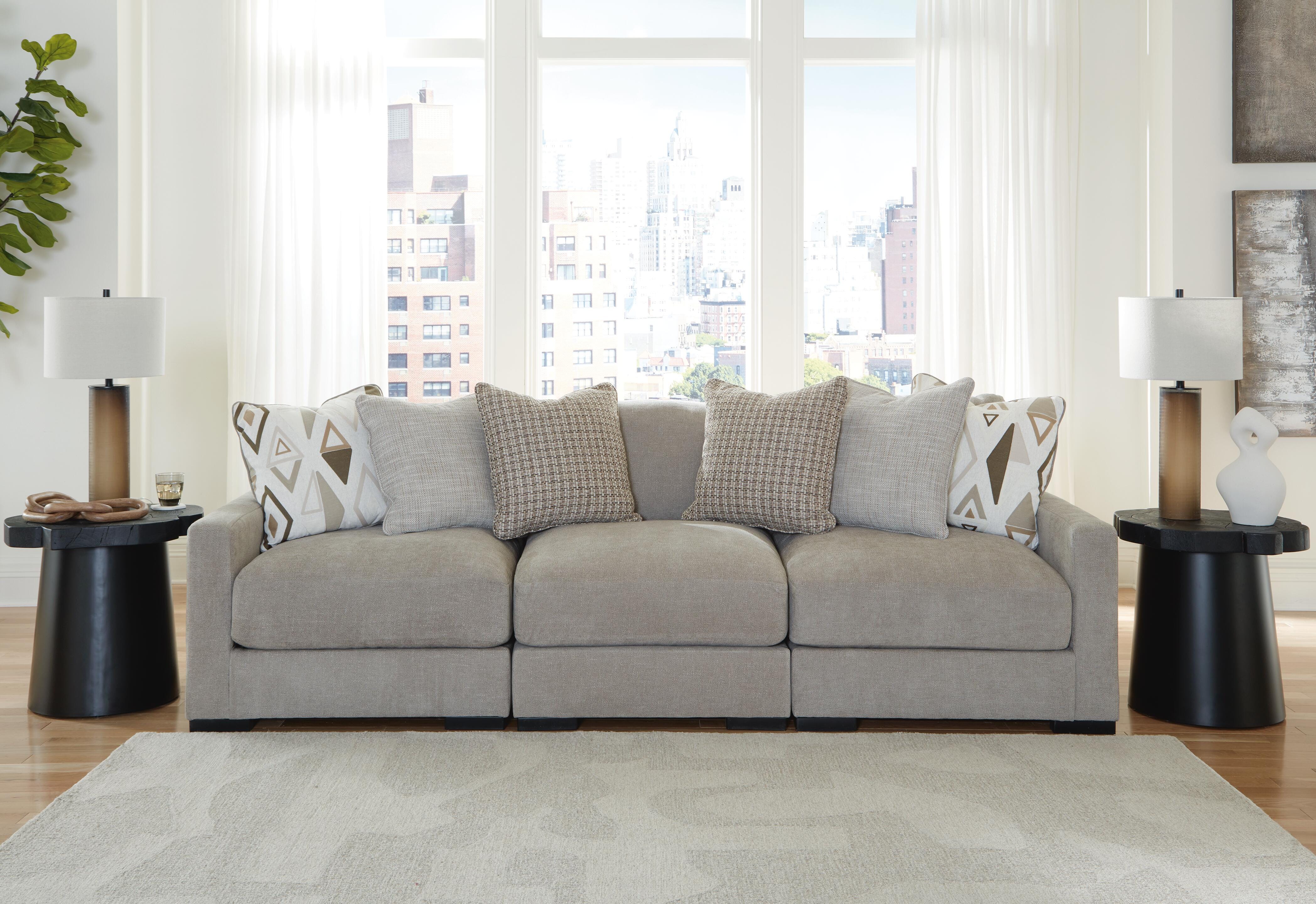 Dar Furniture - Ashley Furniture - Aslan Court 3-Piece Sofa Sectional - RAF 3-Piece Sofa Sectional / Flax - 20305S2