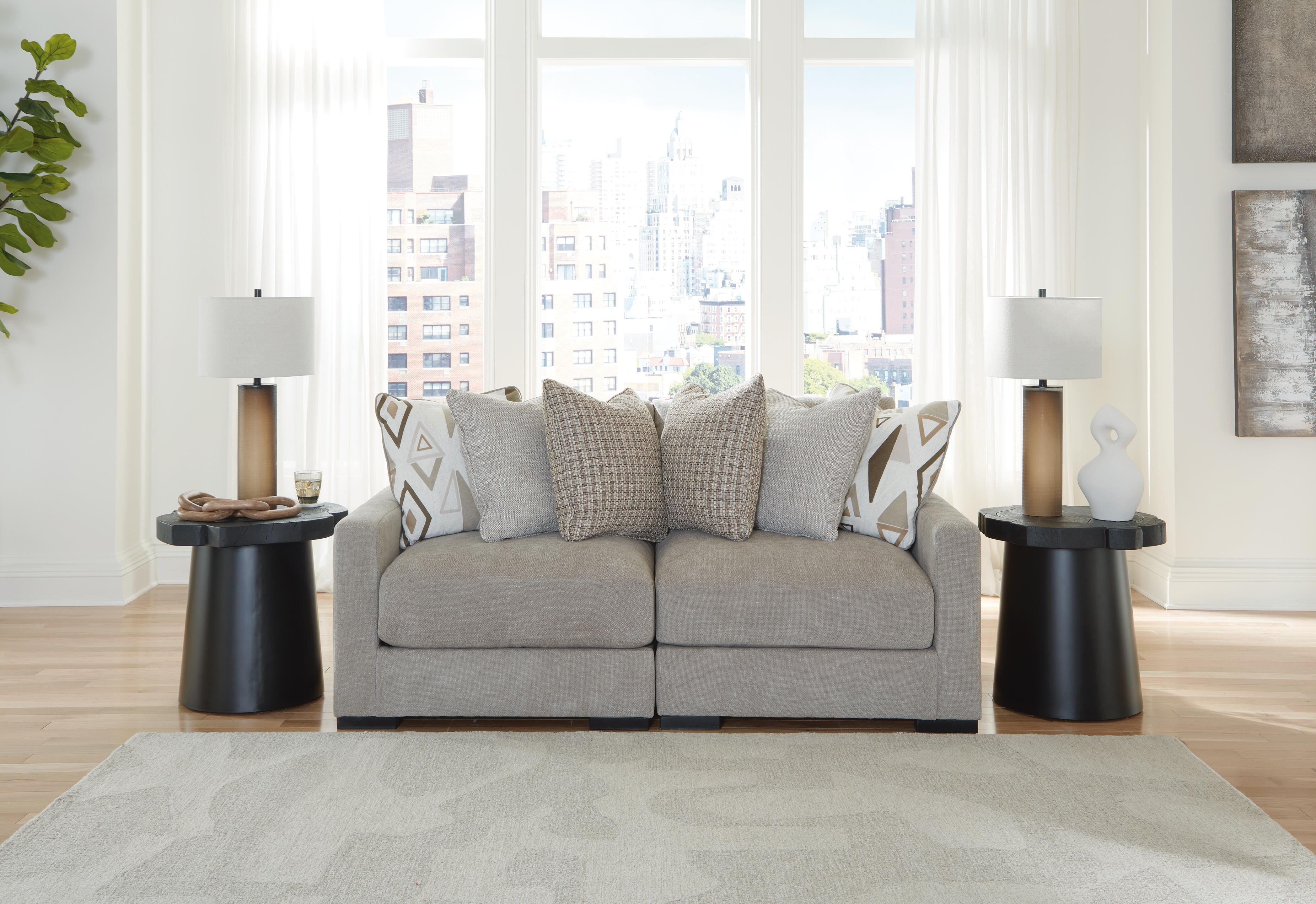 Dar Furniture - Ashley Furniture - Aslan Court 2-Piece Loveseat Sectional - RAF 2-Piece Loveseat Sectional / Flax - 20305S1