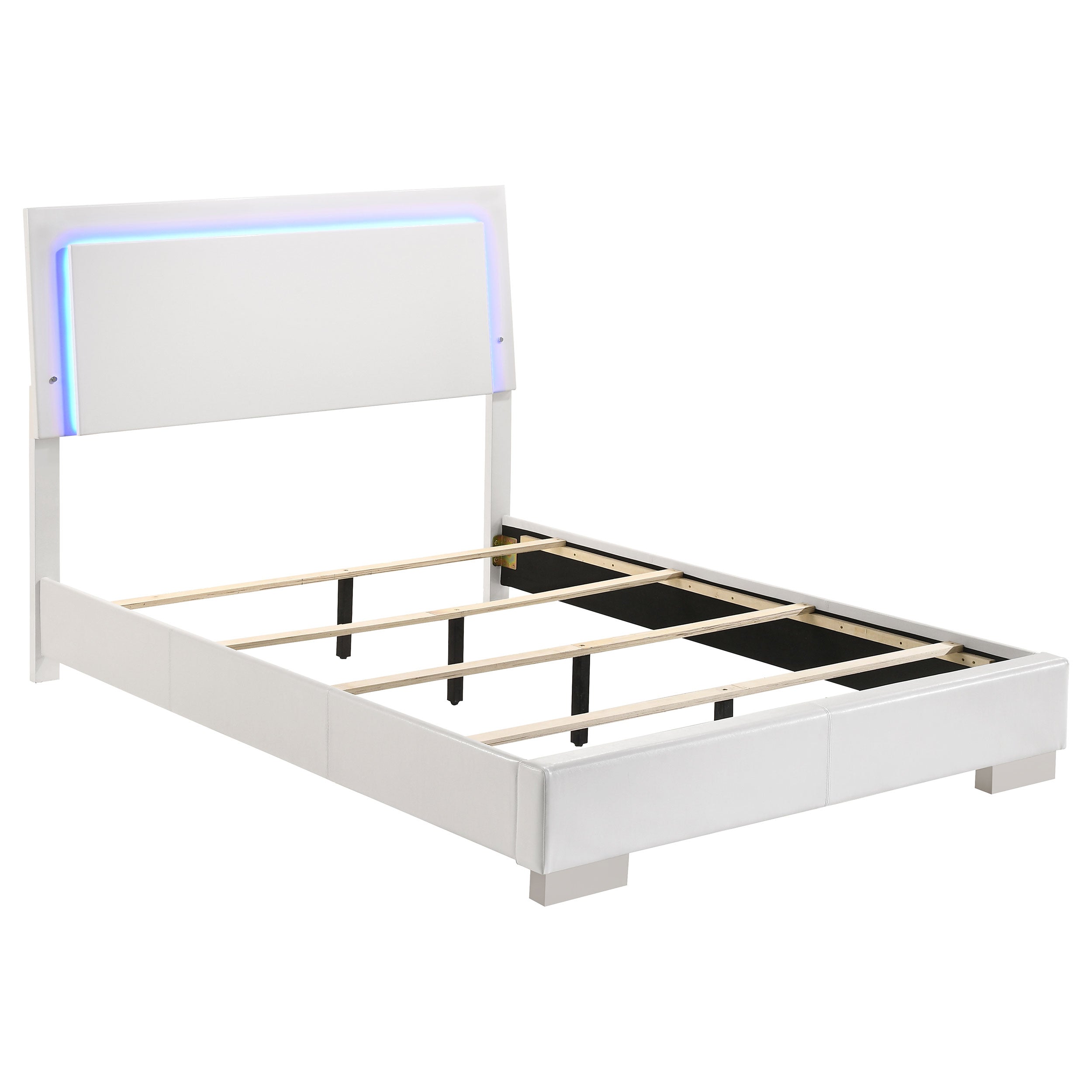 Dar Furniture - Coaster - Felicity Wood Full LED Panel Bed White High Gloss - 203500F