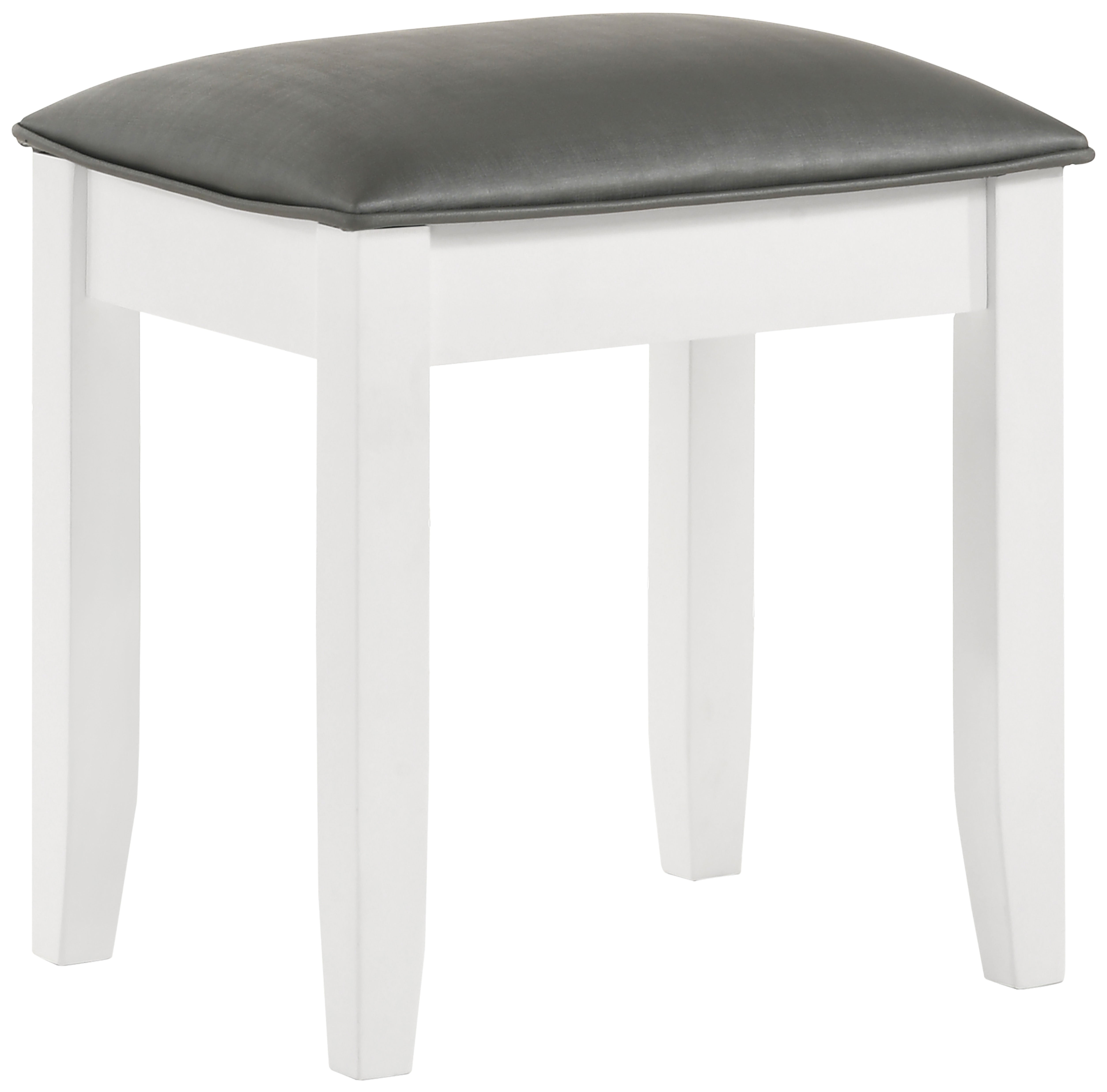 Dar Furniture - Coaster - Felicity Upholstered Vanity Stool Metallic and Glossy White - 203507STL