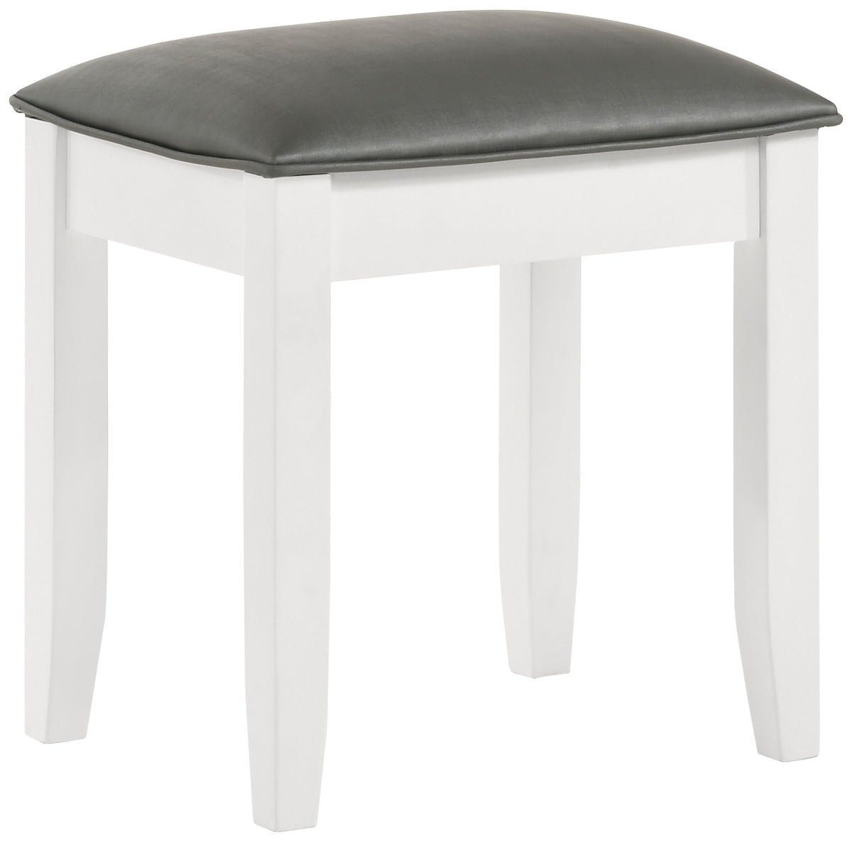 Dar Furniture - Coaster - Felicity Upholstered Vanity Stool Metallic and Glossy White - 203507STL
