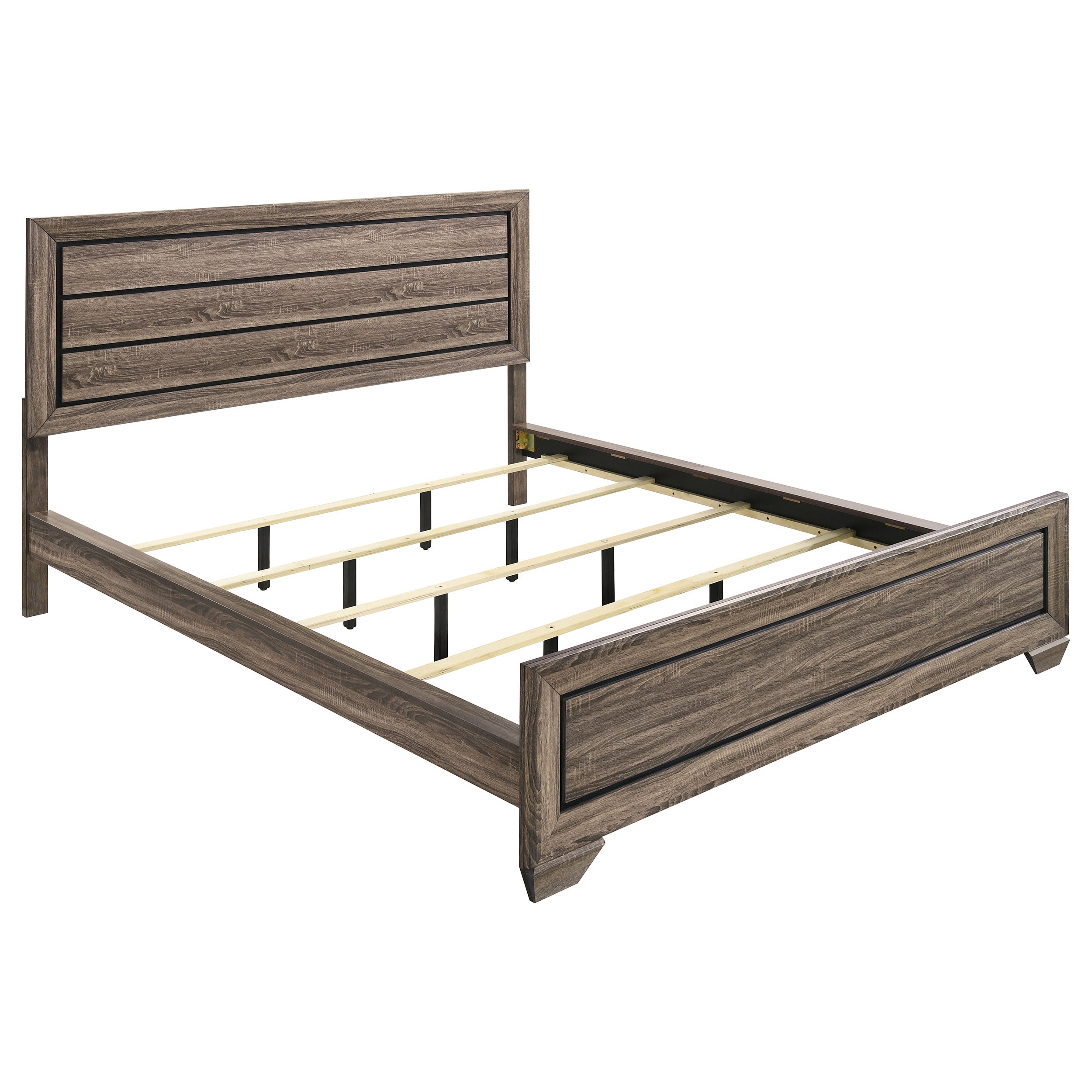 Dar Furniture - Coaster - Kauffman Wood California King Panel Bed Washed Taupe - 204191KW