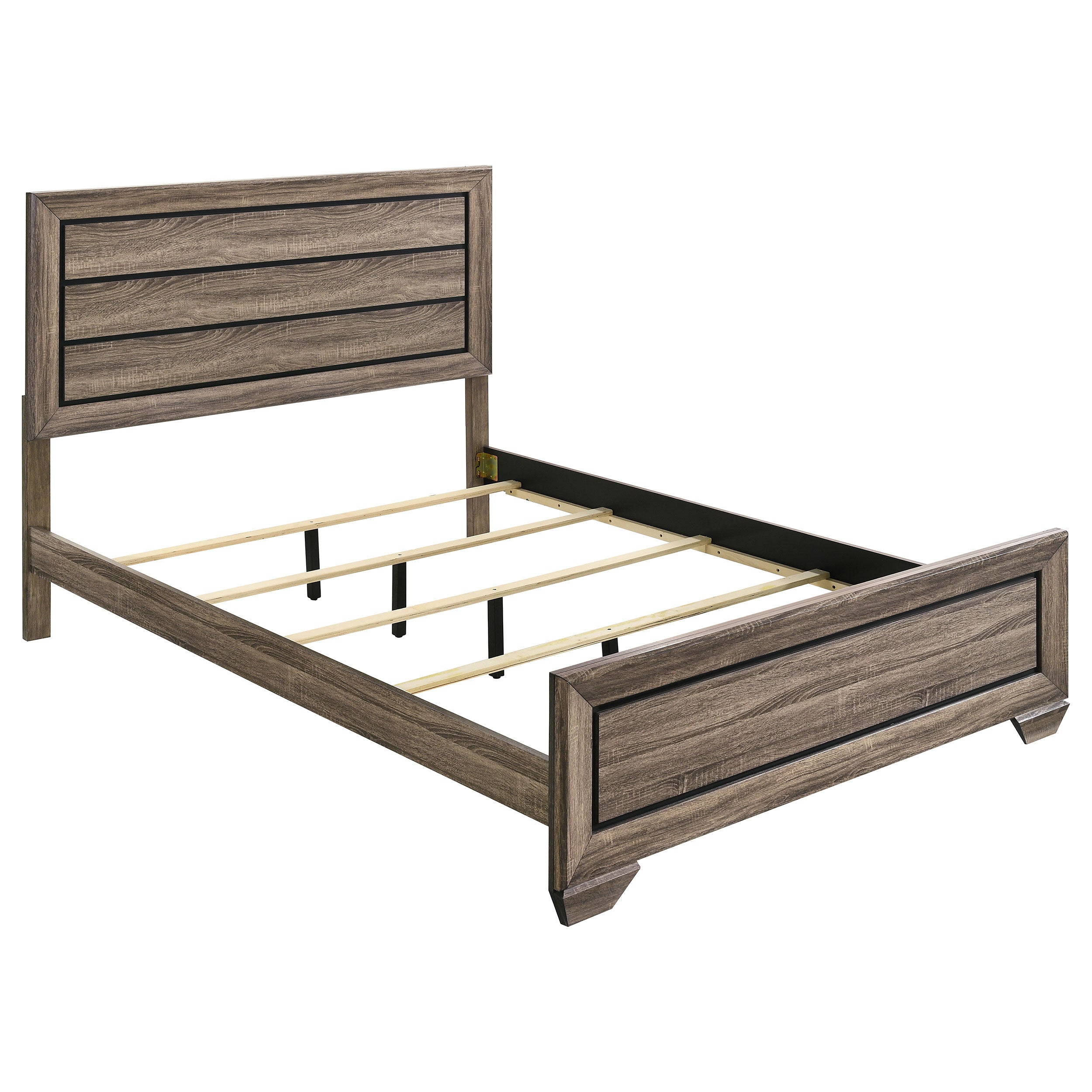 Dar Furniture - Coaster - Kauffman Wood Queen Panel Bed Washed Taupe - 204191Q