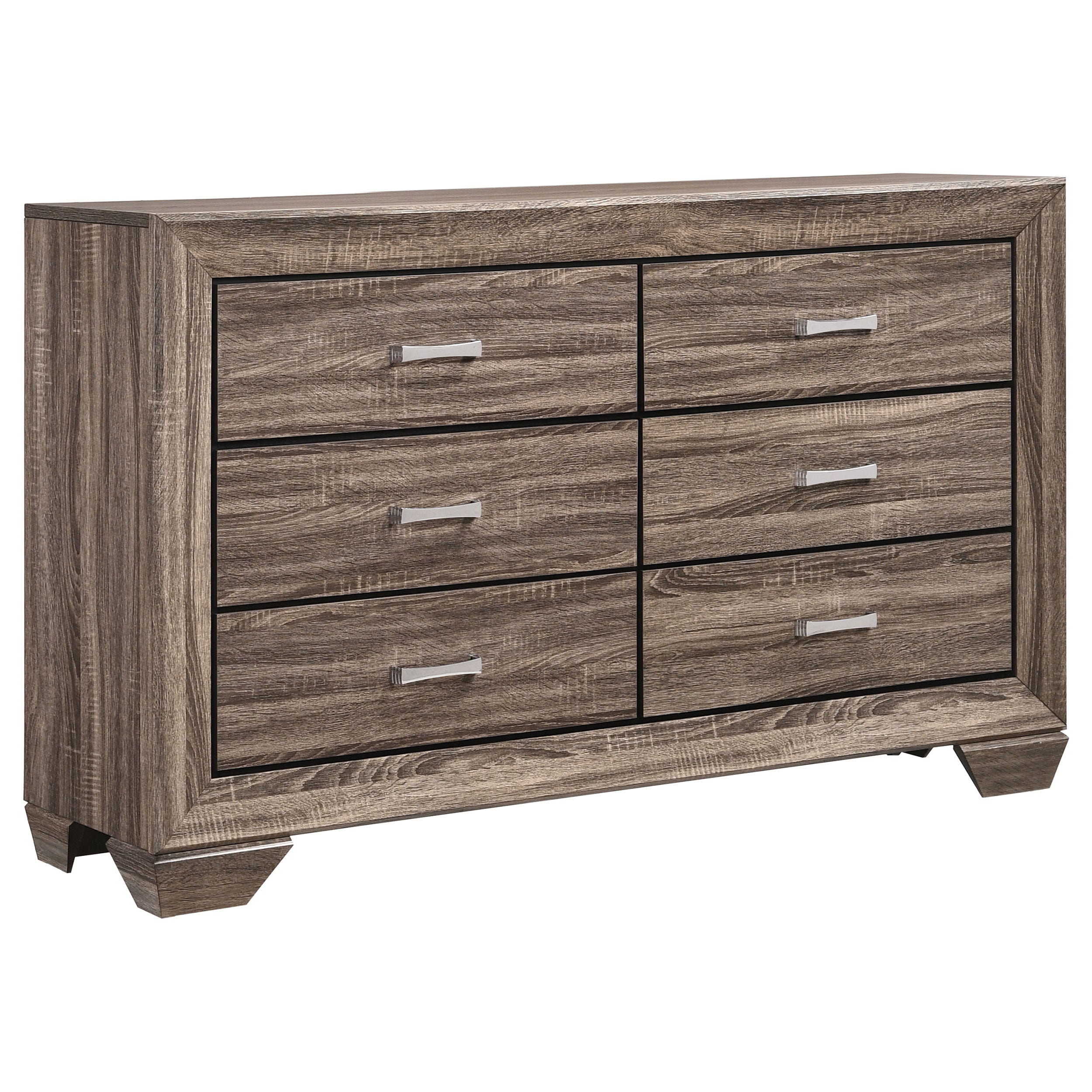 Dar Furniture - Coaster - Kauffman 6-drawer Dresser Washed Taupe - 204193