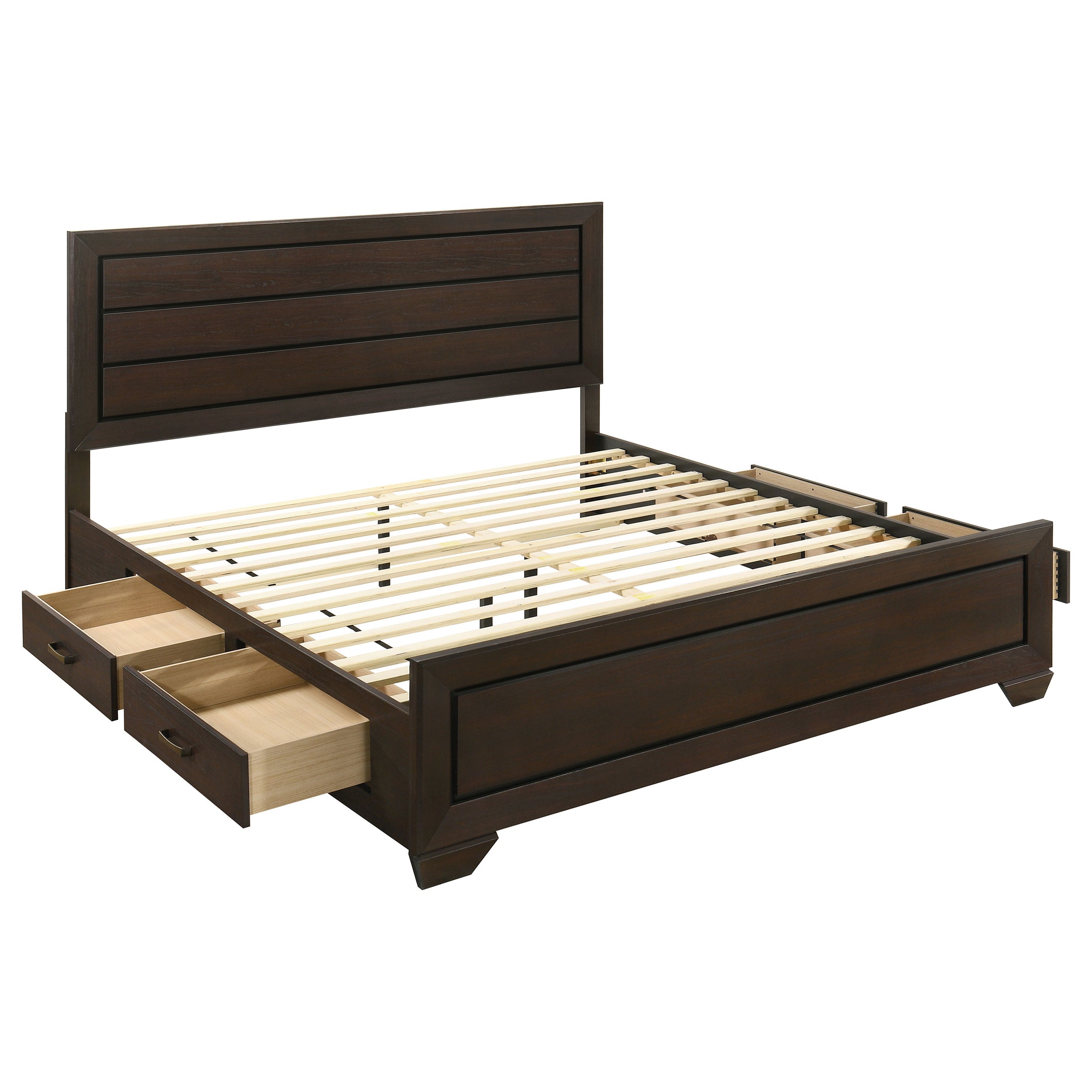 Dar Furniture - Coaster - Kauffman Wood Eastern King Storage Panel Bed Dark Cocoa - 204390KE