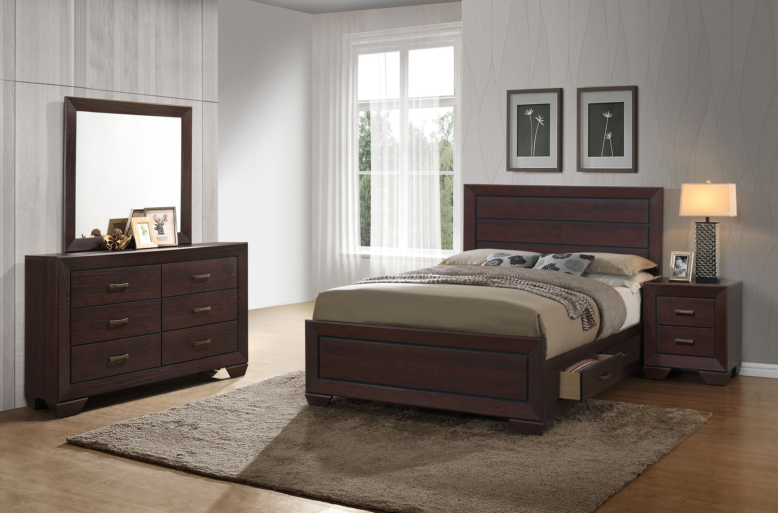 Dar Furniture - Coaster - Kauffman 4-piece Queen Bedroom Set Dark Cocoa - 204390Q-S4
