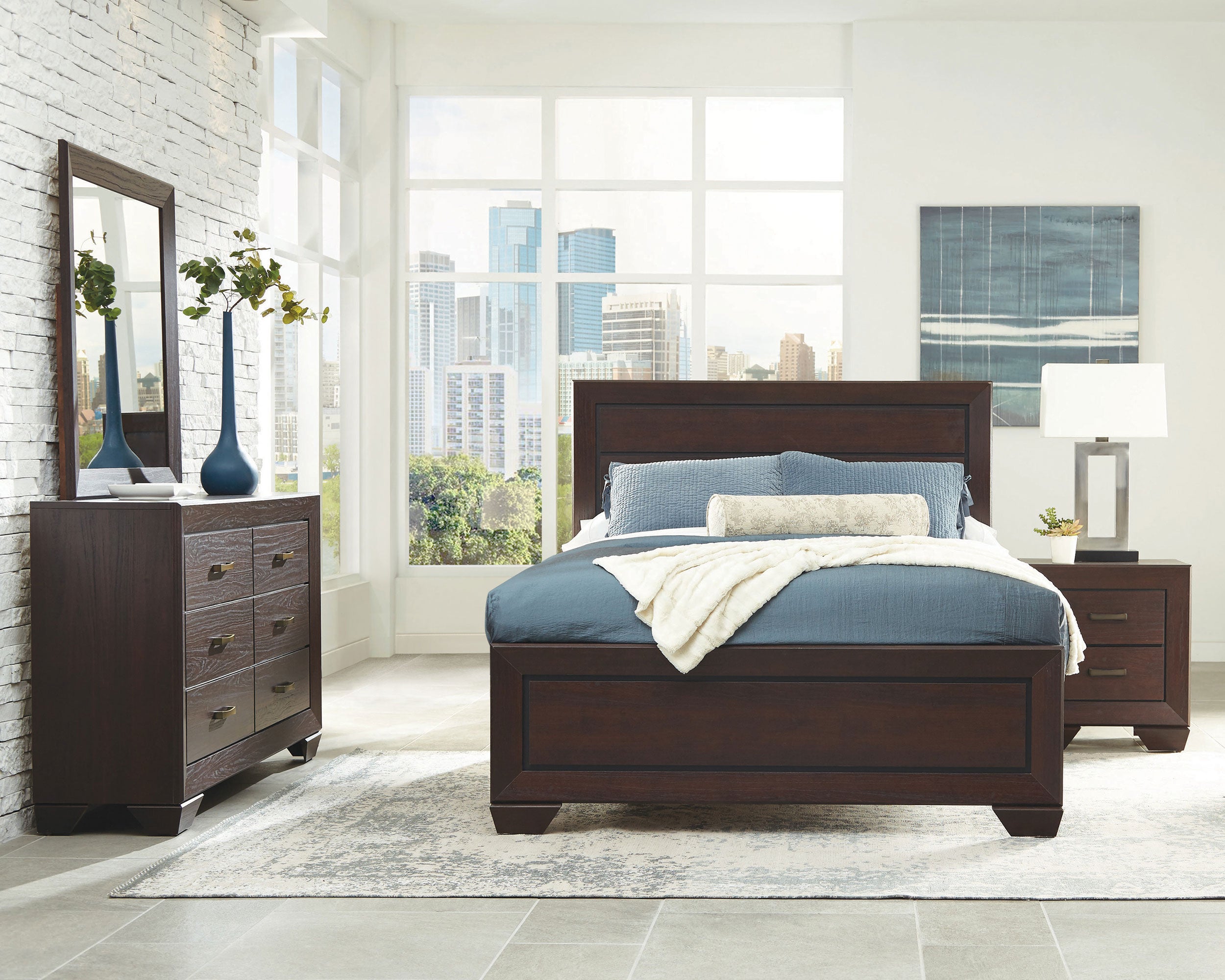 Dar Furniture - Coaster - Kauffman 4-piece Queen Bedroom Set Dark Cocoa - 204391Q-S4