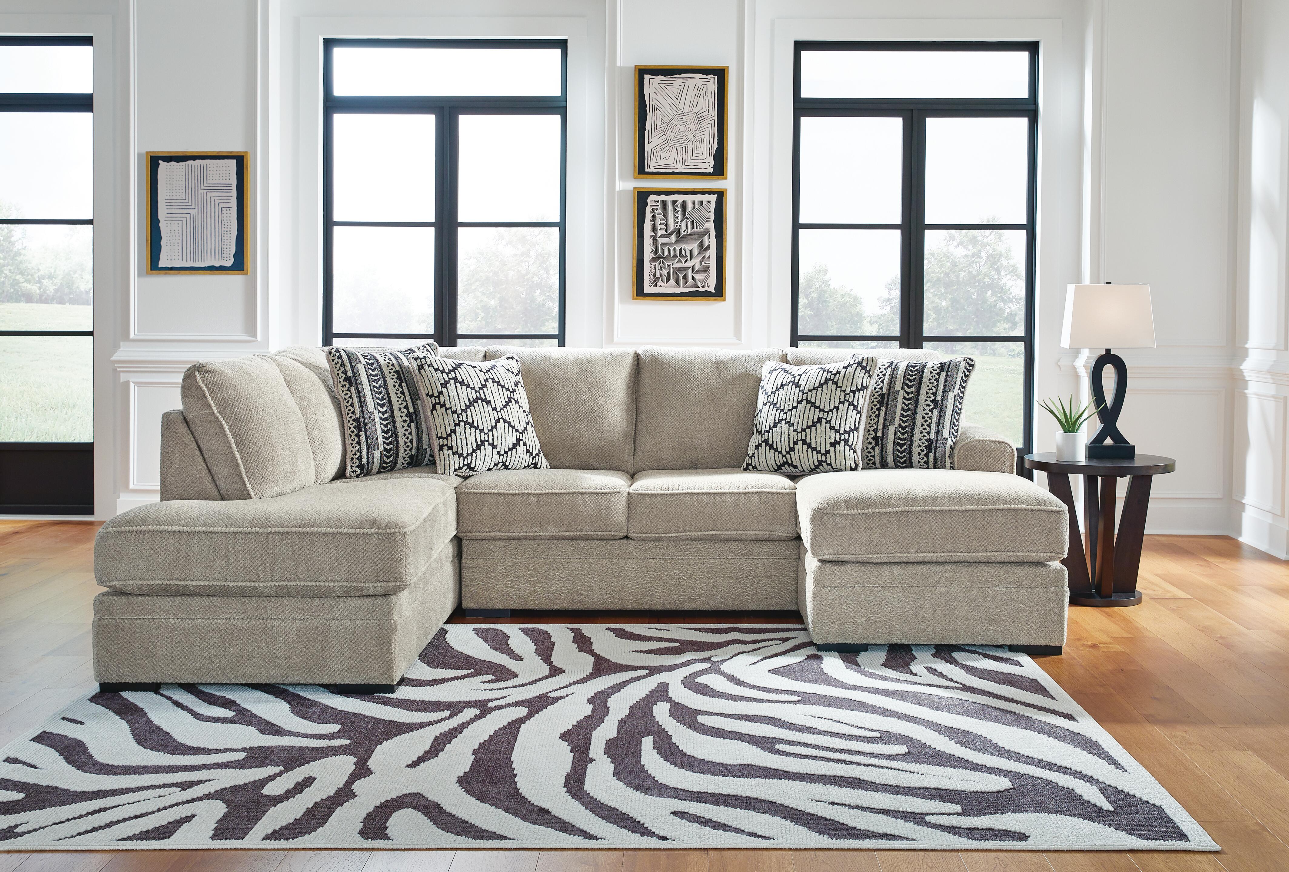 Dar Furniture - Ashley Furniture - Calnita 2-Piece Sectional with Chaise - RAF 2-Piece Sectional with Chaise / Sisal - 20502S2