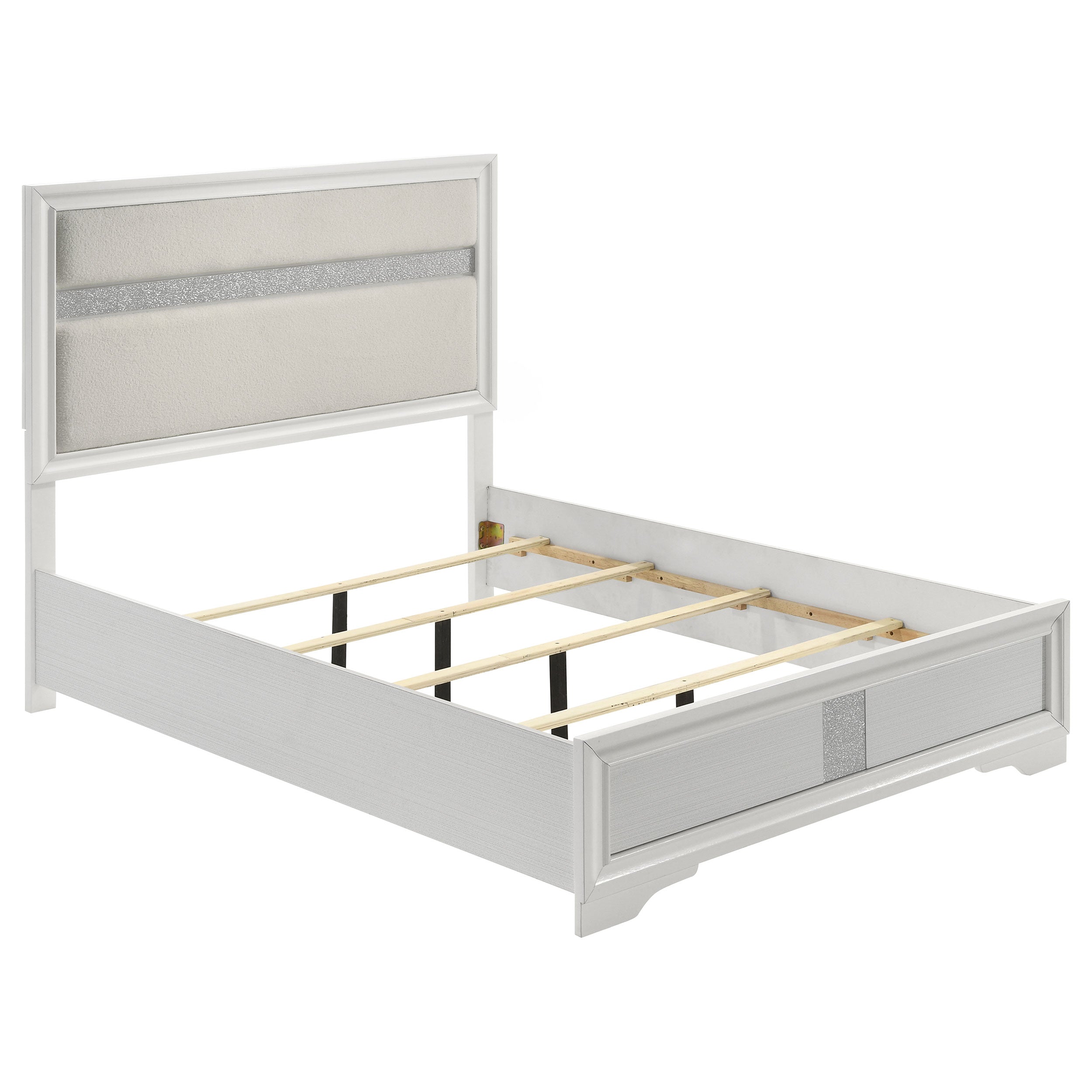 Dar Furniture - Coaster - Miranda 54-inch Upholstered Queen Panel Bed White - 205110Q