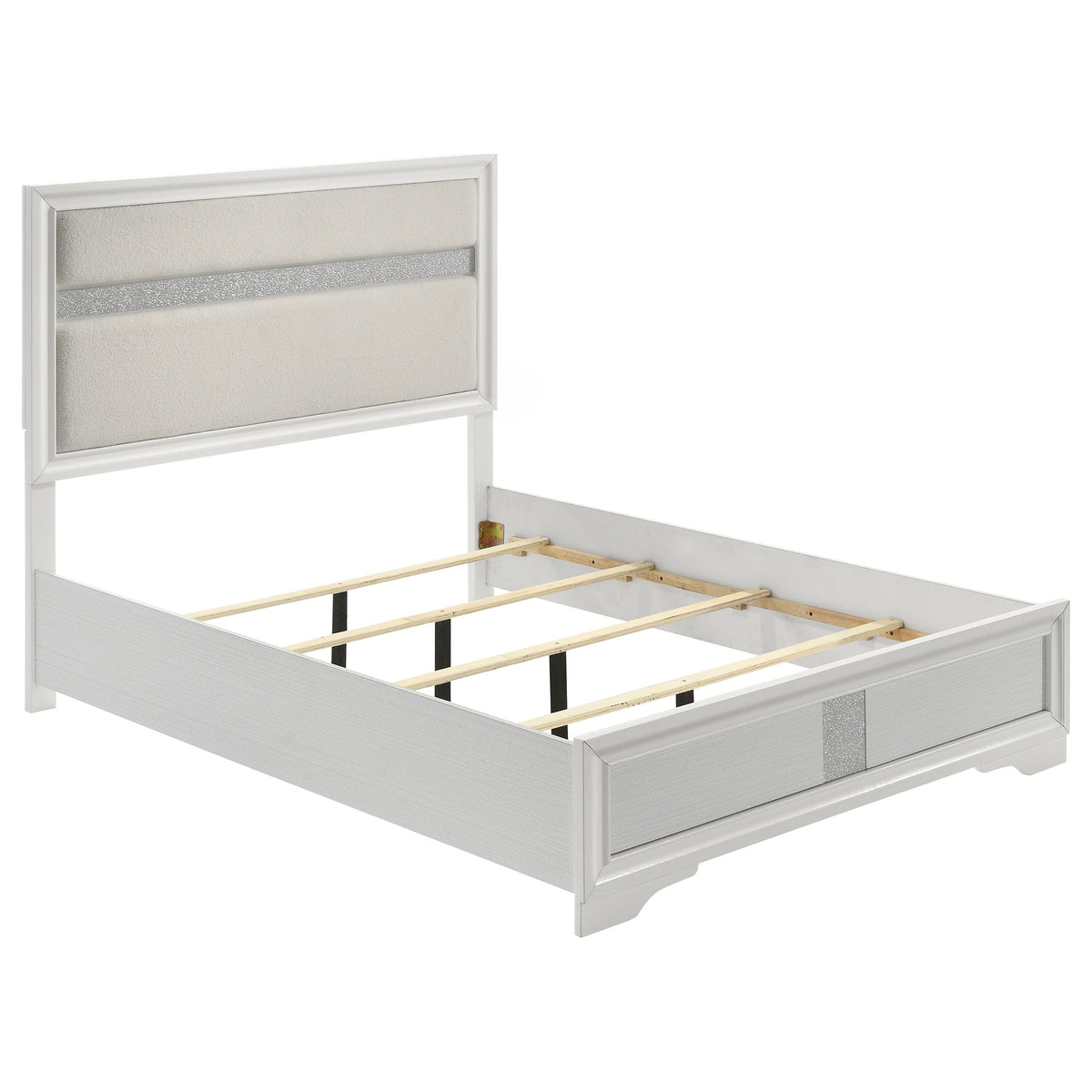 Dar Furniture - Coaster - Miranda 54-inch Upholstered Queen Panel Bed White - 205110Q