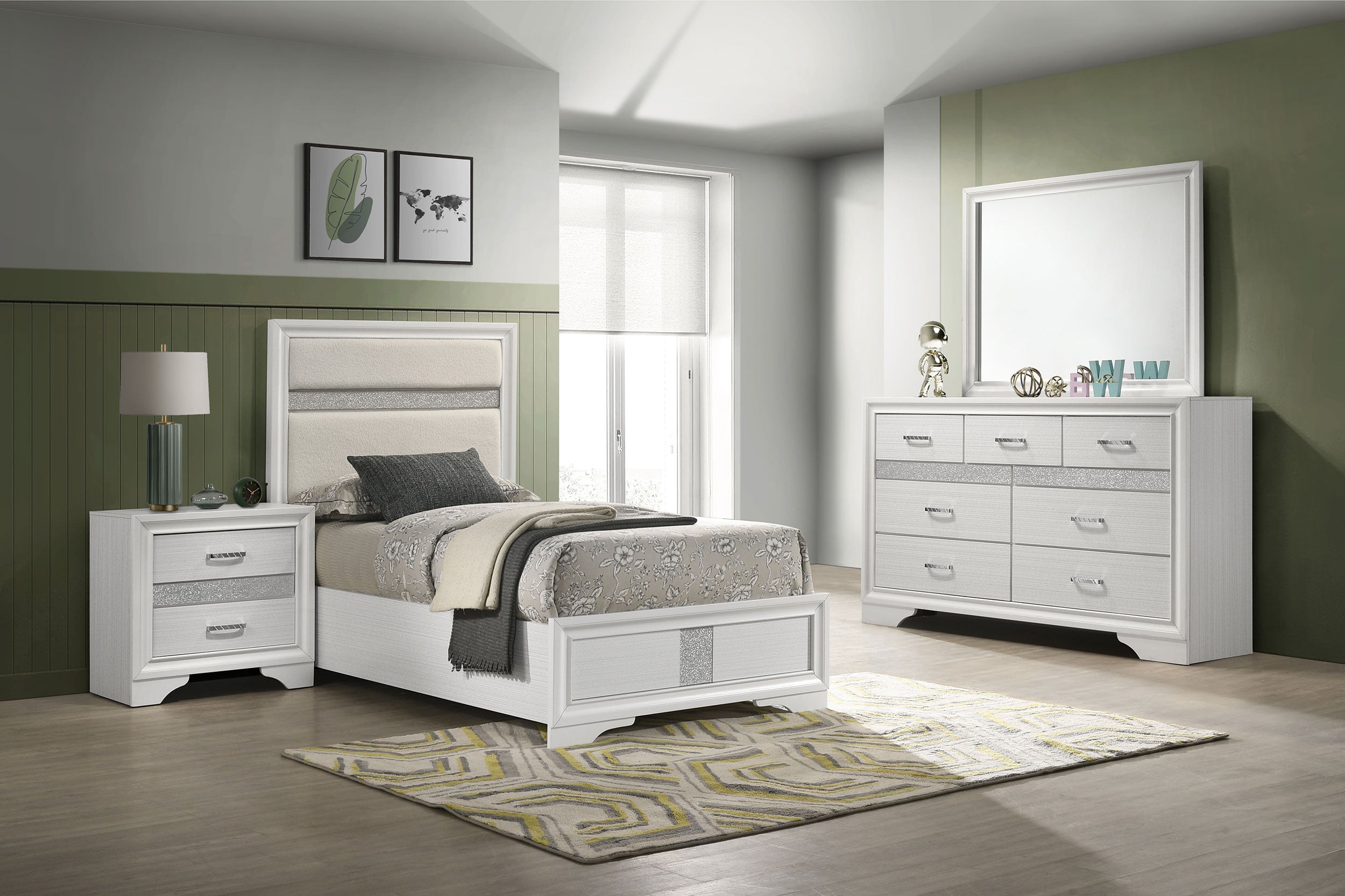 Dar Furniture - Coaster - Miranda 4-piece Twin Bedroom Set White - 205110T-S4