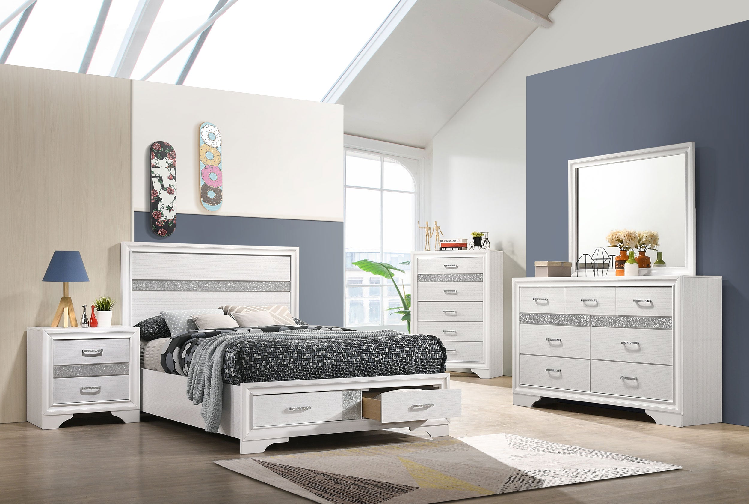 Dar Furniture - Coaster - Miranda 5-piece Full Bedroom Set White - 205111F-S5