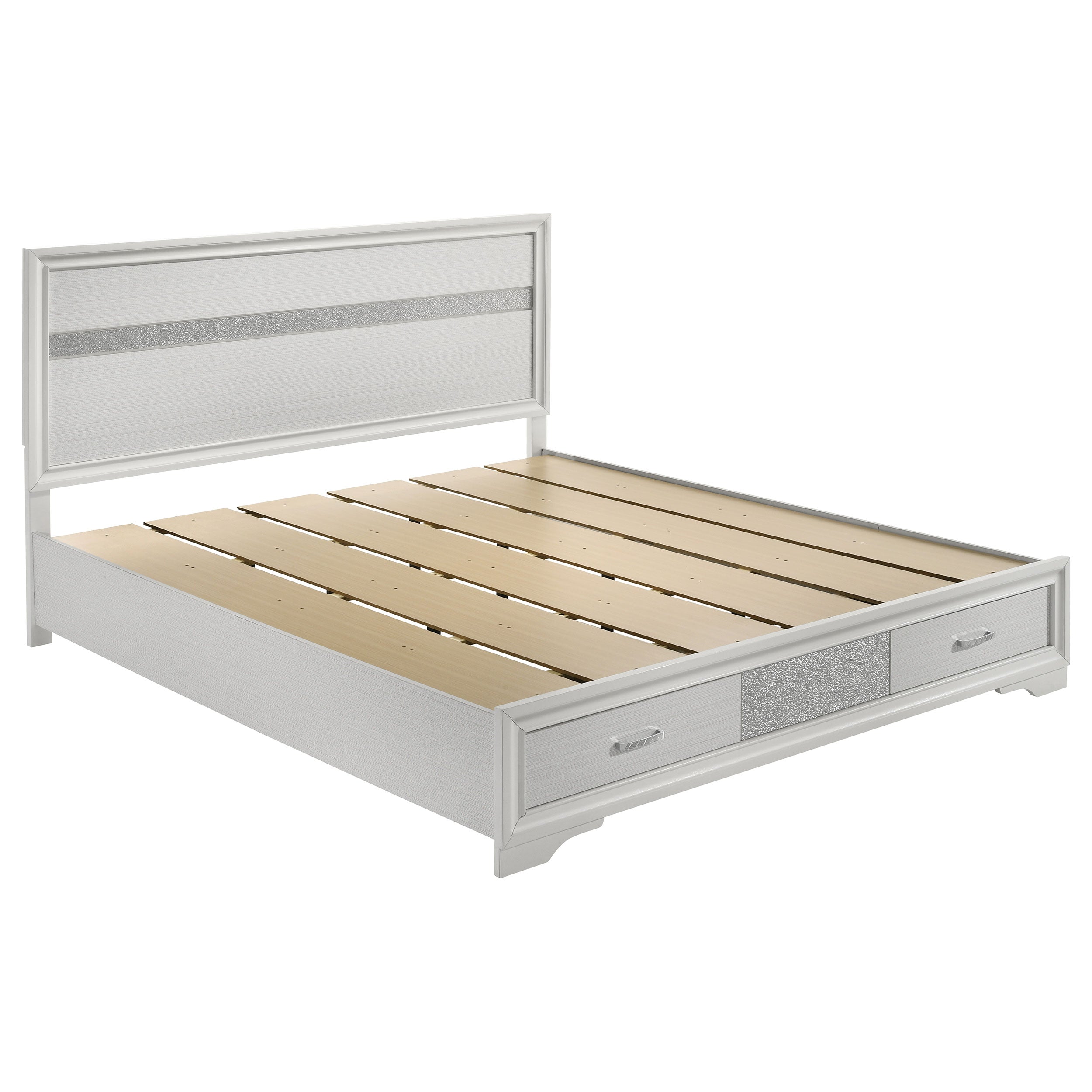 Dar Furniture - Coaster - Miranda 51-inch Wood California King Storage Panel Bed White - 205111KW