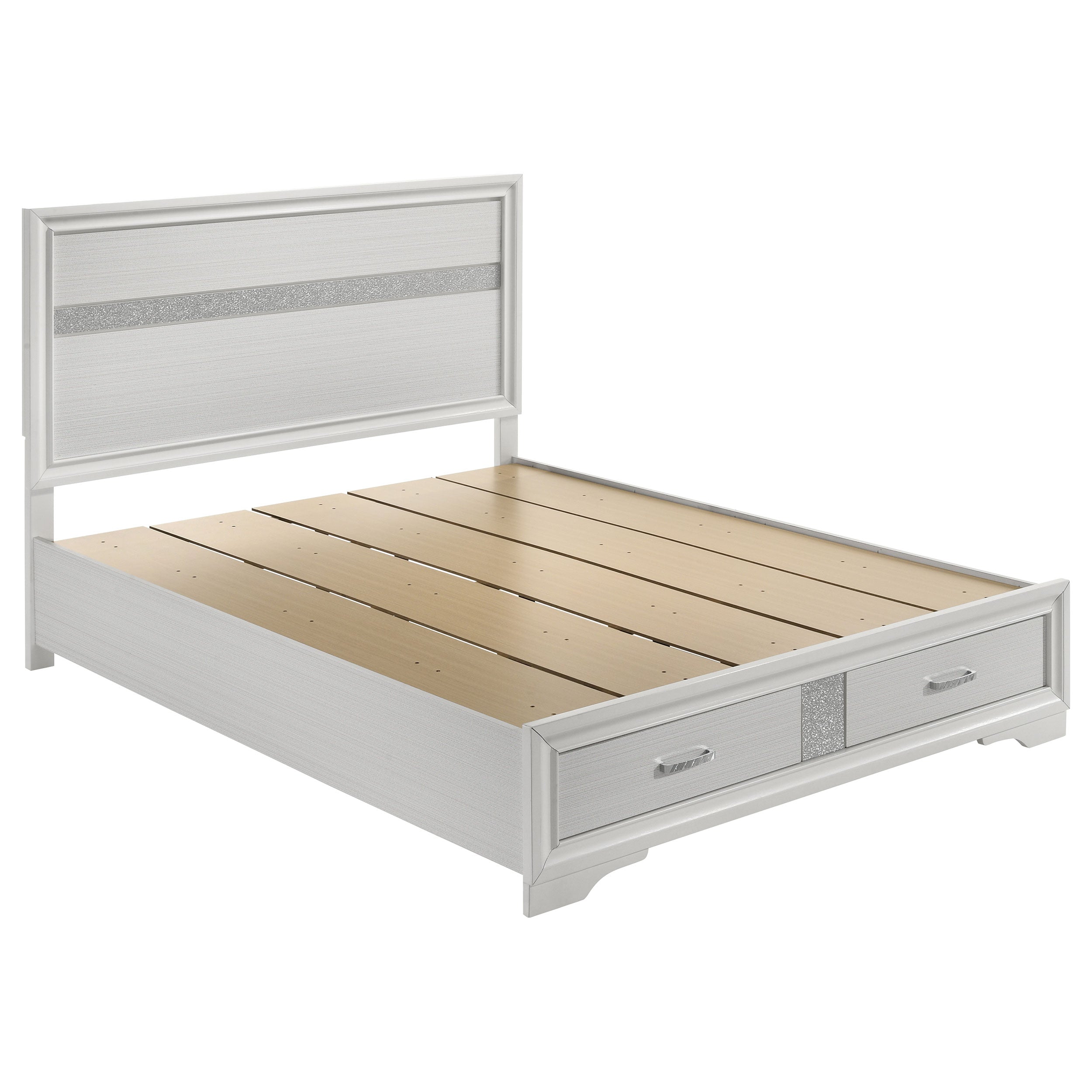 Dar Furniture - Coaster - Miranda 51-inch Wood Queen Storage Panel Bed White - 205111Q