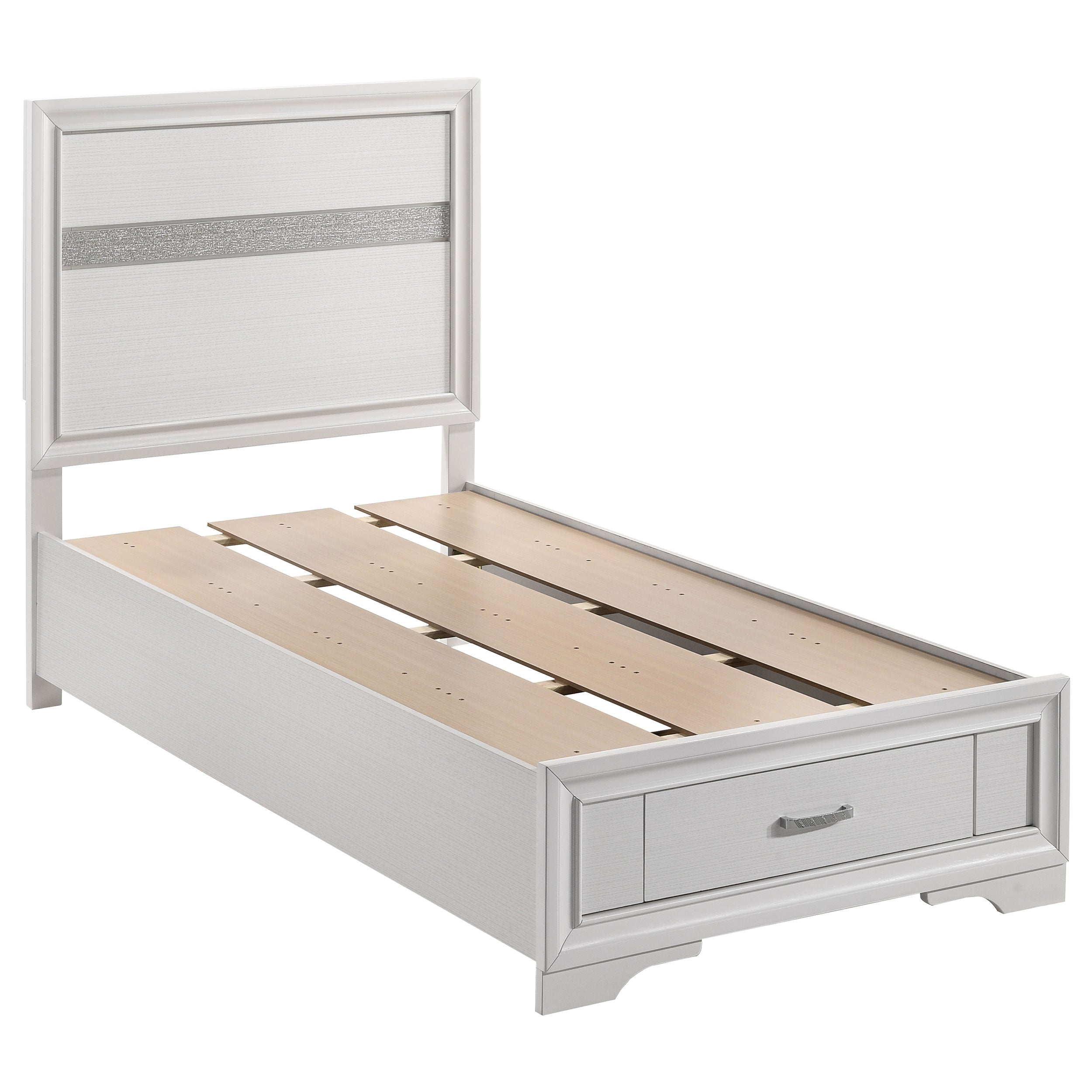 Dar Furniture - Coaster - Miranda 51-inch Wood Twin Storage Panel Bed White - 205111T