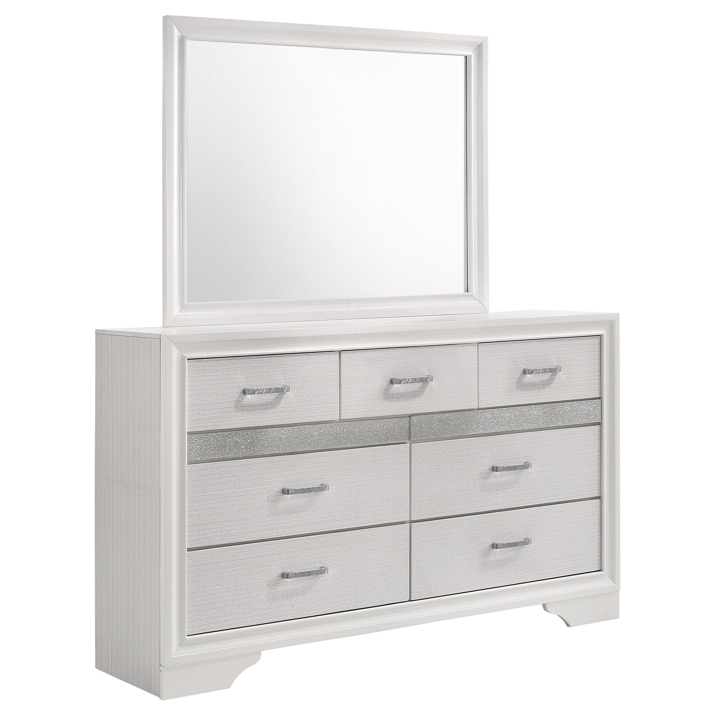 Dar Furniture - Coaster - Miranda 7-drawer Dresser with Mirror White - 205113M