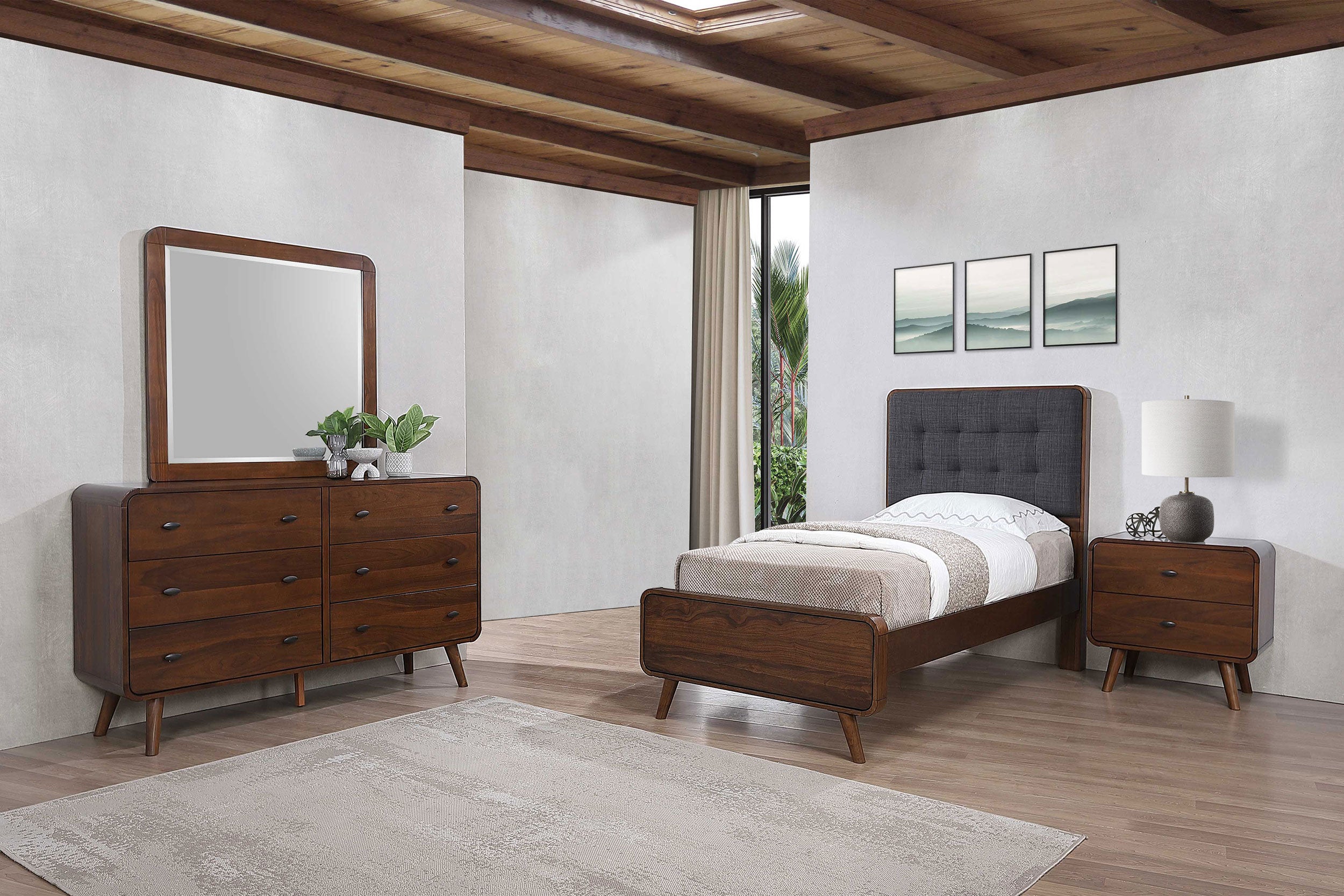 Dar Furniture - Coaster - Robyn 4-piece Twin Bedroom Set Dark Walnut - 205131T-S4