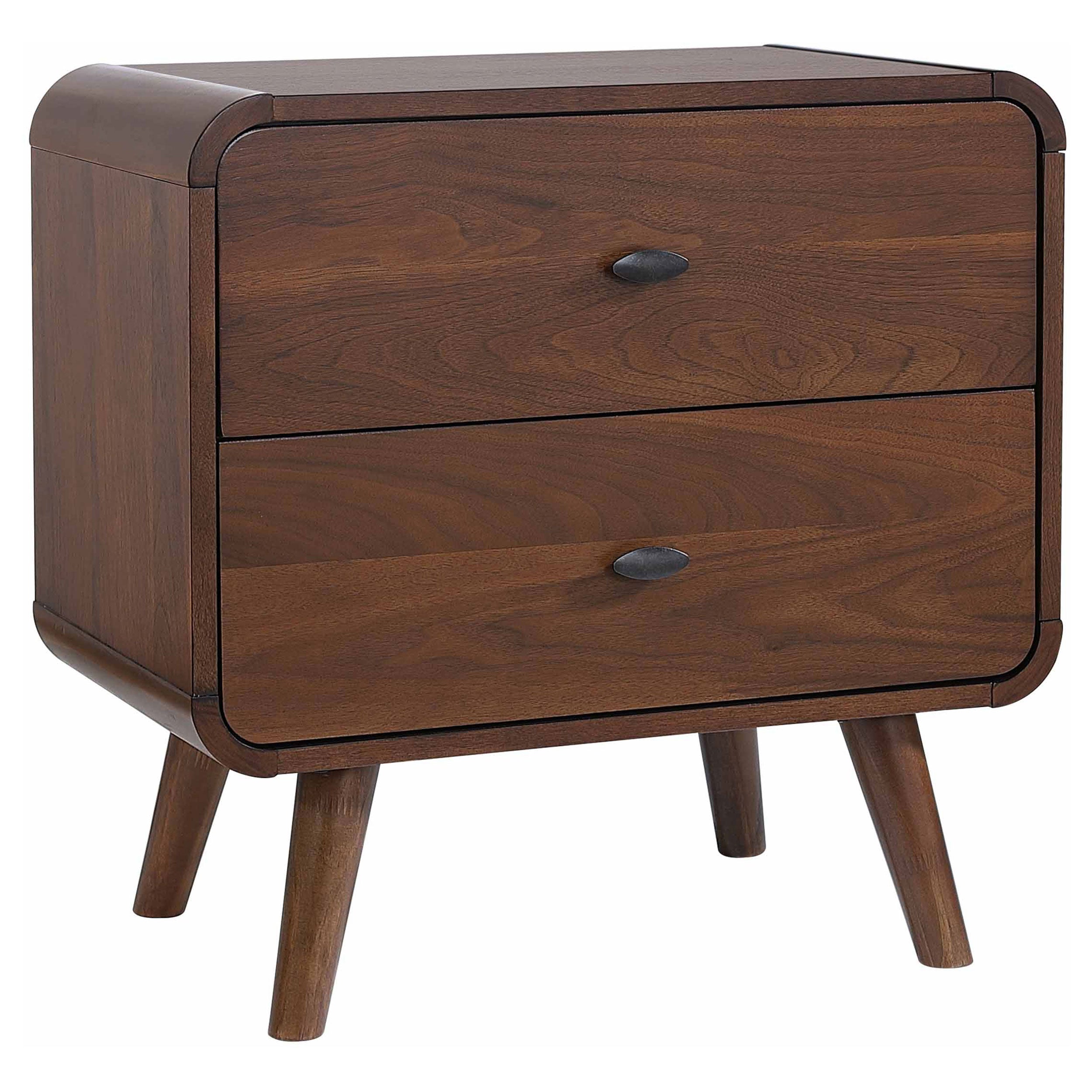Dar Furniture - Coaster - Robyn 2-drawer Nightstand Bedside Table Dark Walnut - 205132