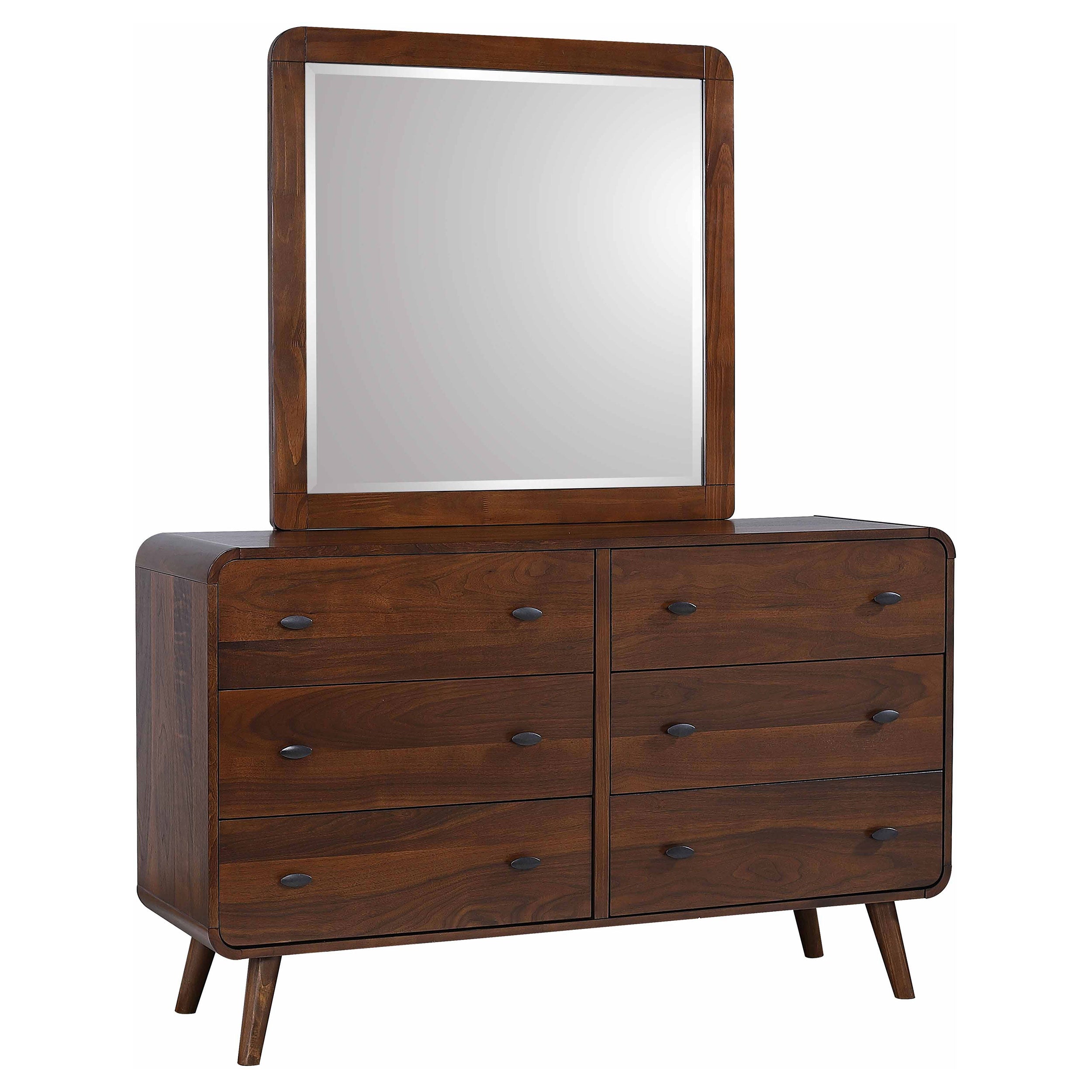 Dar Furniture - Coaster - Robyn 6-drawer Dresser with Mirror Dark Walnut - 205133M