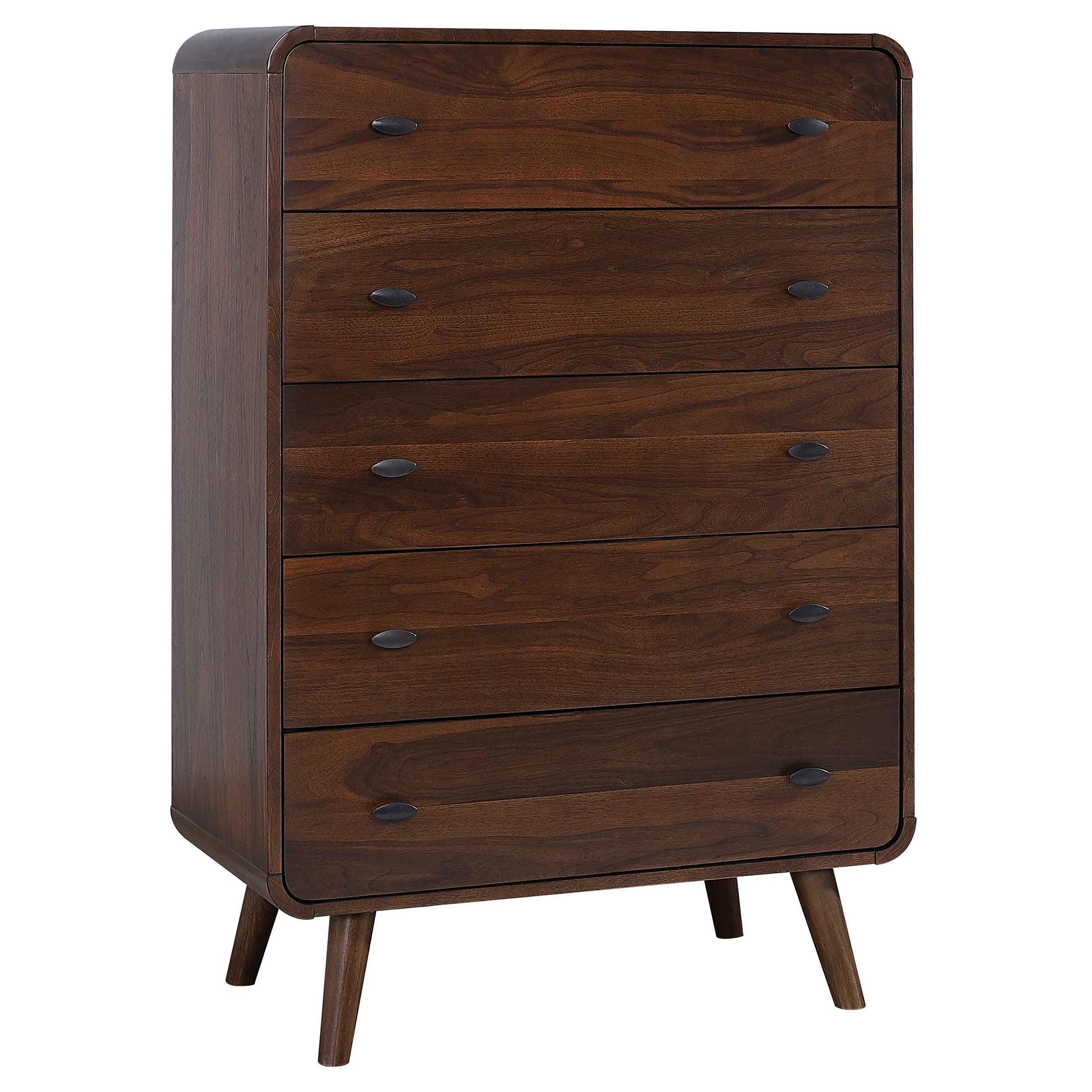 Dar Furniture - Coaster - Robyn 5-drawer Bedroom Chest of Drawers Dark Walnut - 205135