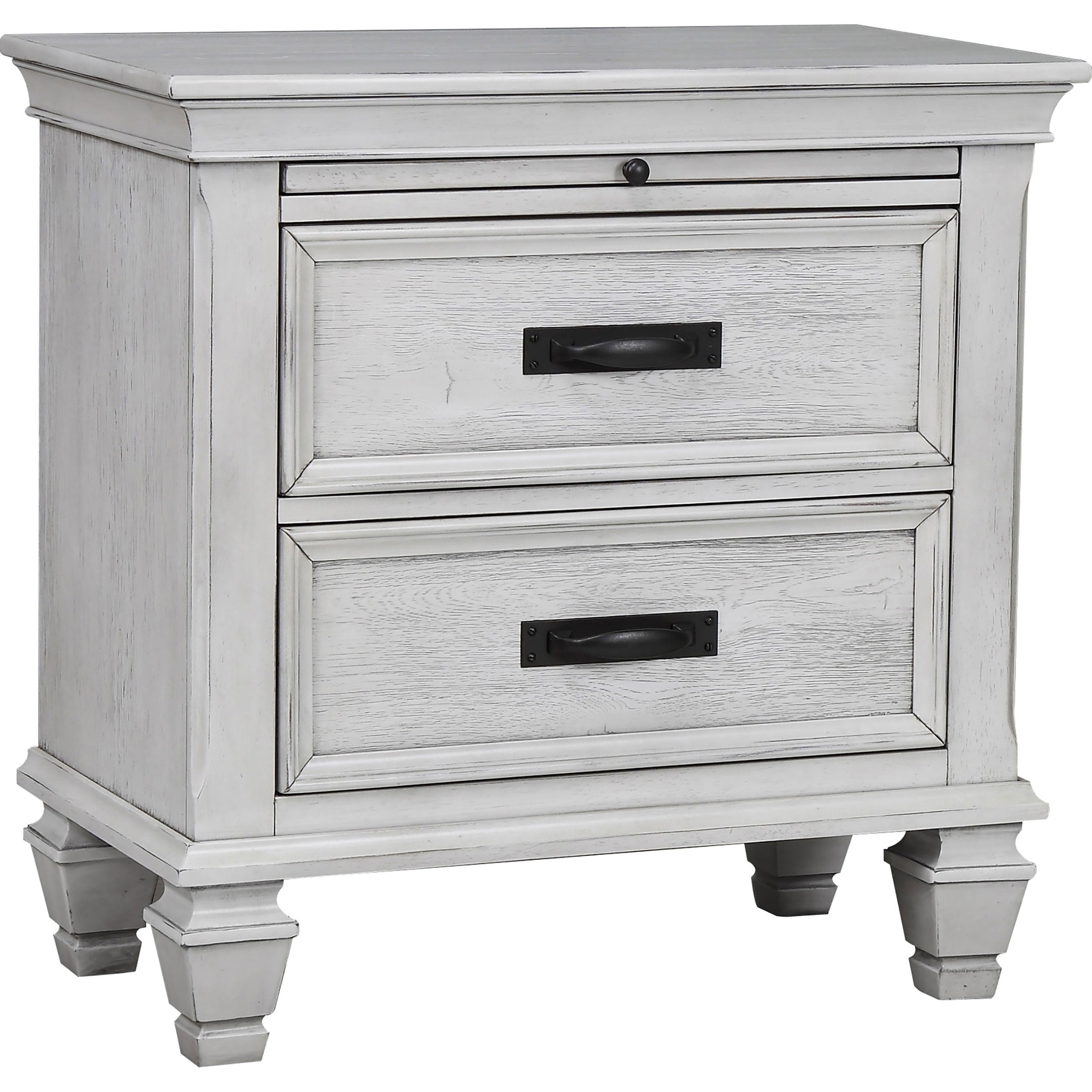 Dar Furniture - Coaster - Franco 2-drawer Nightstand Distressed White - 205332