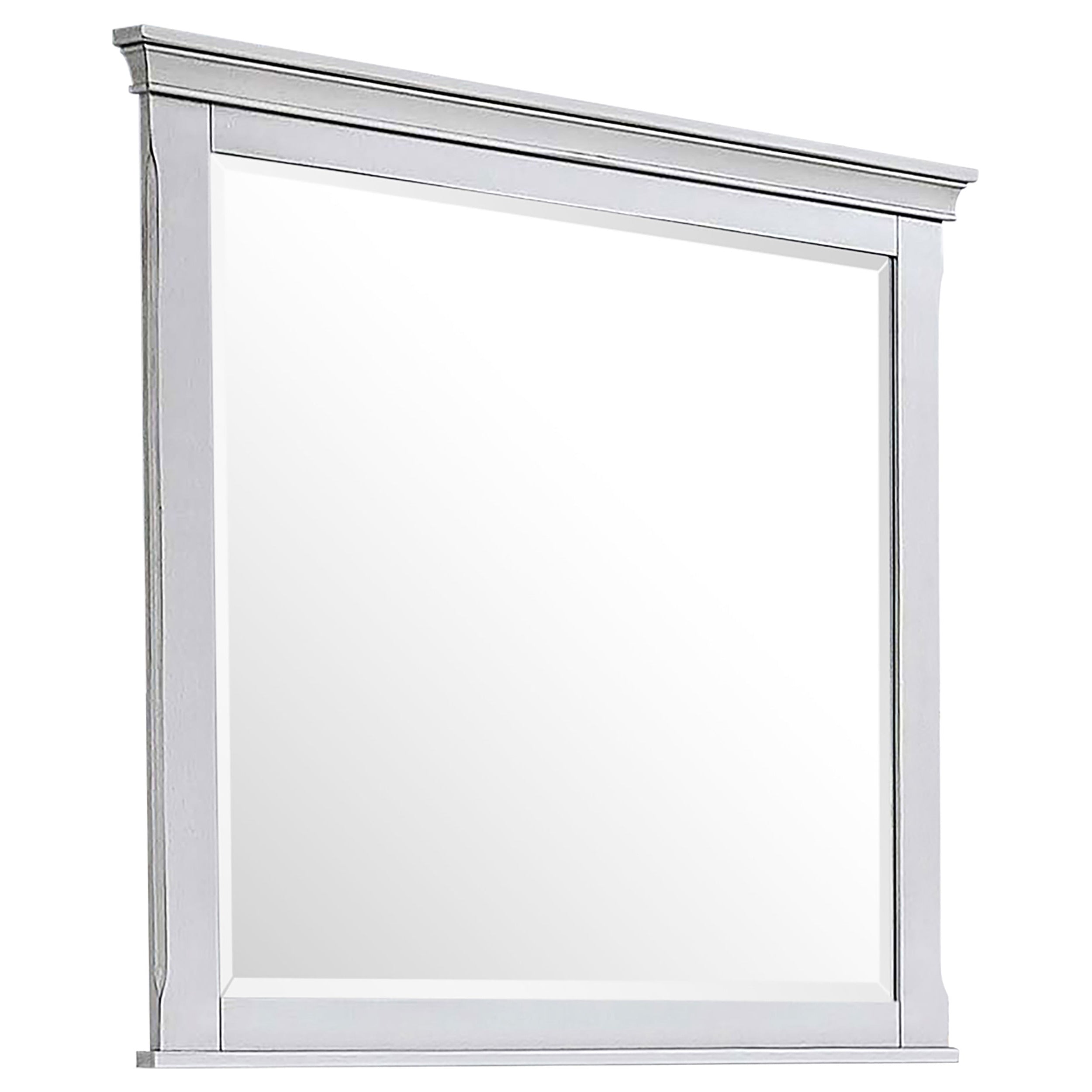 Dar Furniture - Coaster - Franco Dresser Mirror Distressed White - 205334