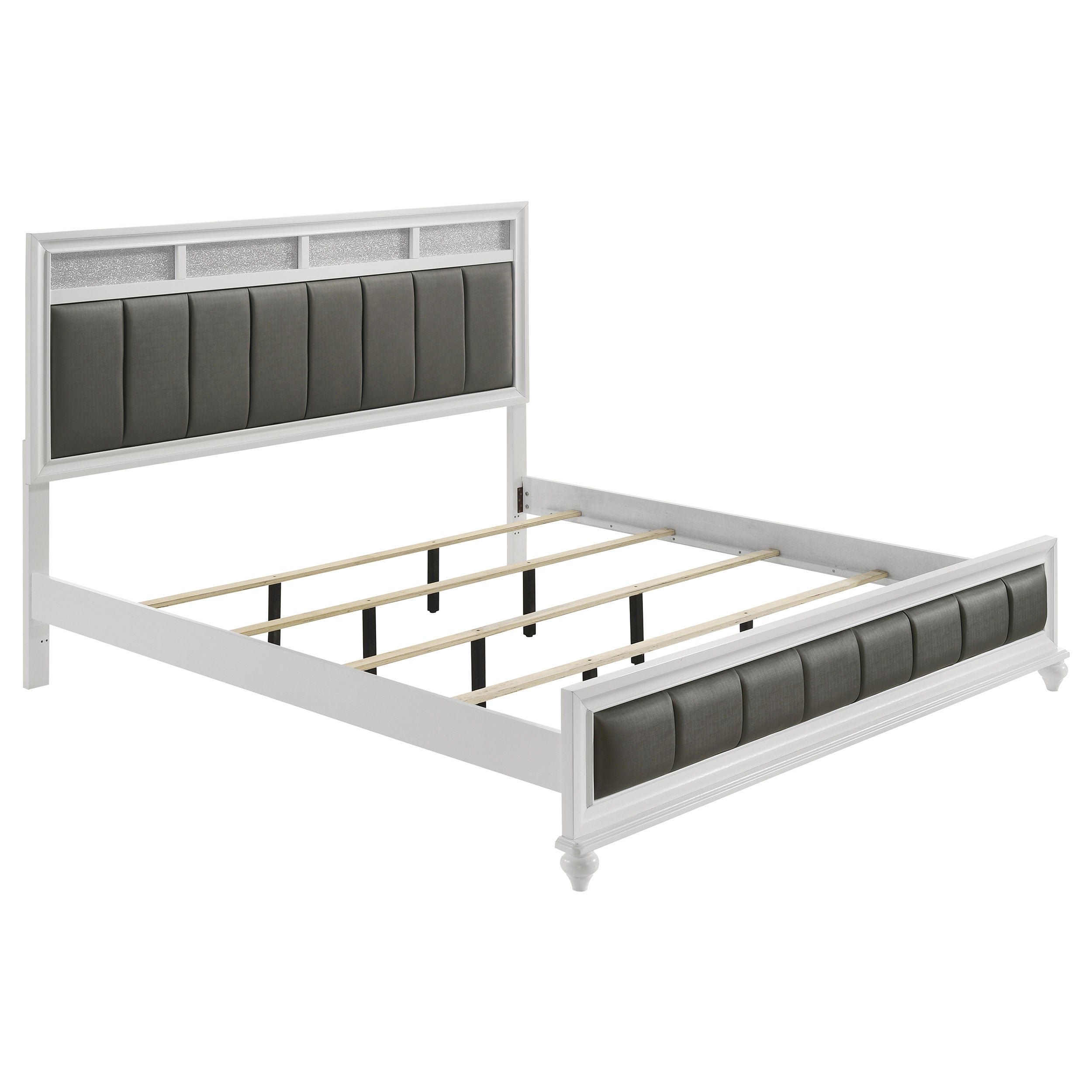 Dar Furniture - Coaster - Barzini Wood Eastern King Panel Bed White - 205891KE