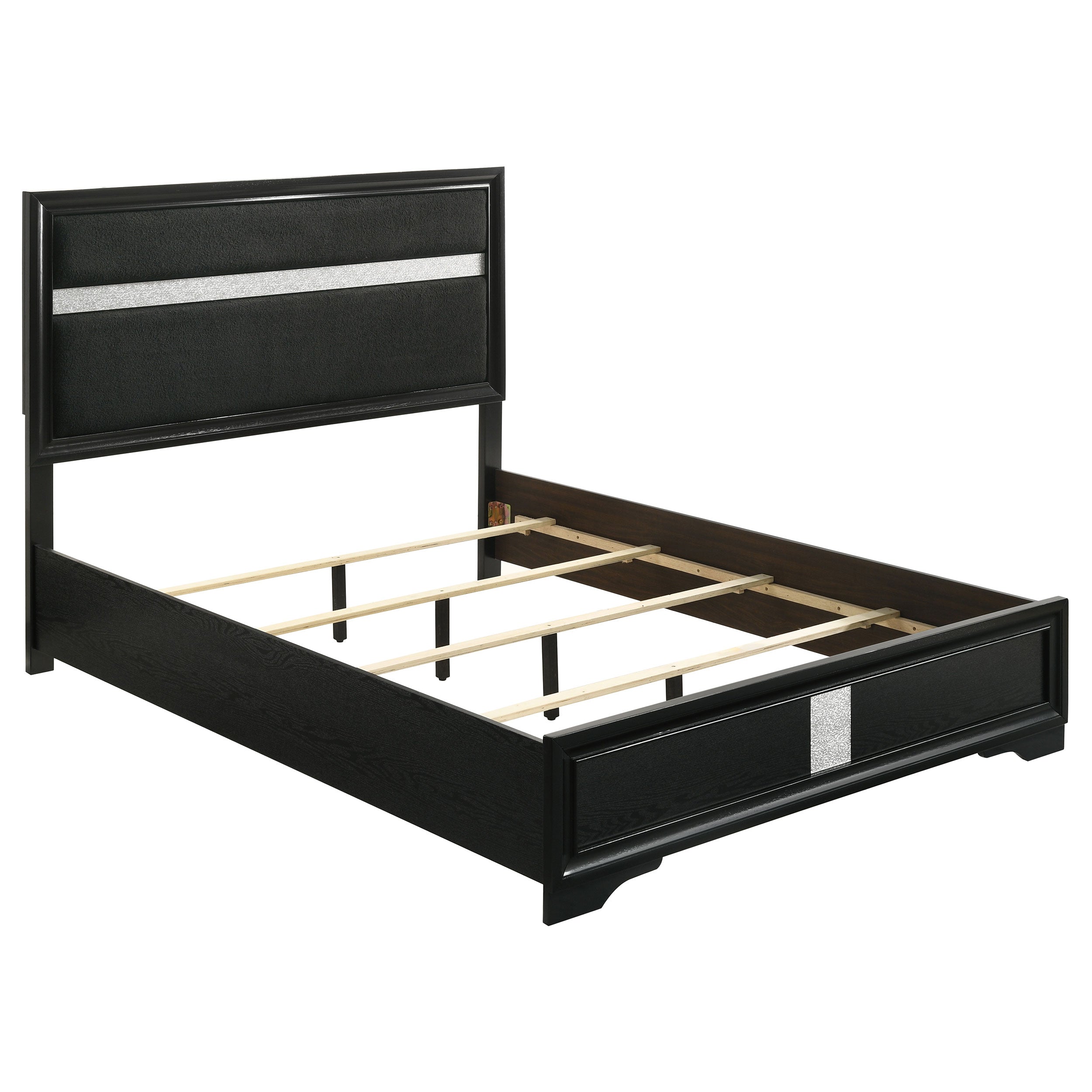 Dar Furniture - Coaster - Miranda 54-inch Upholstered California King Panel Bed Black - 206360KW