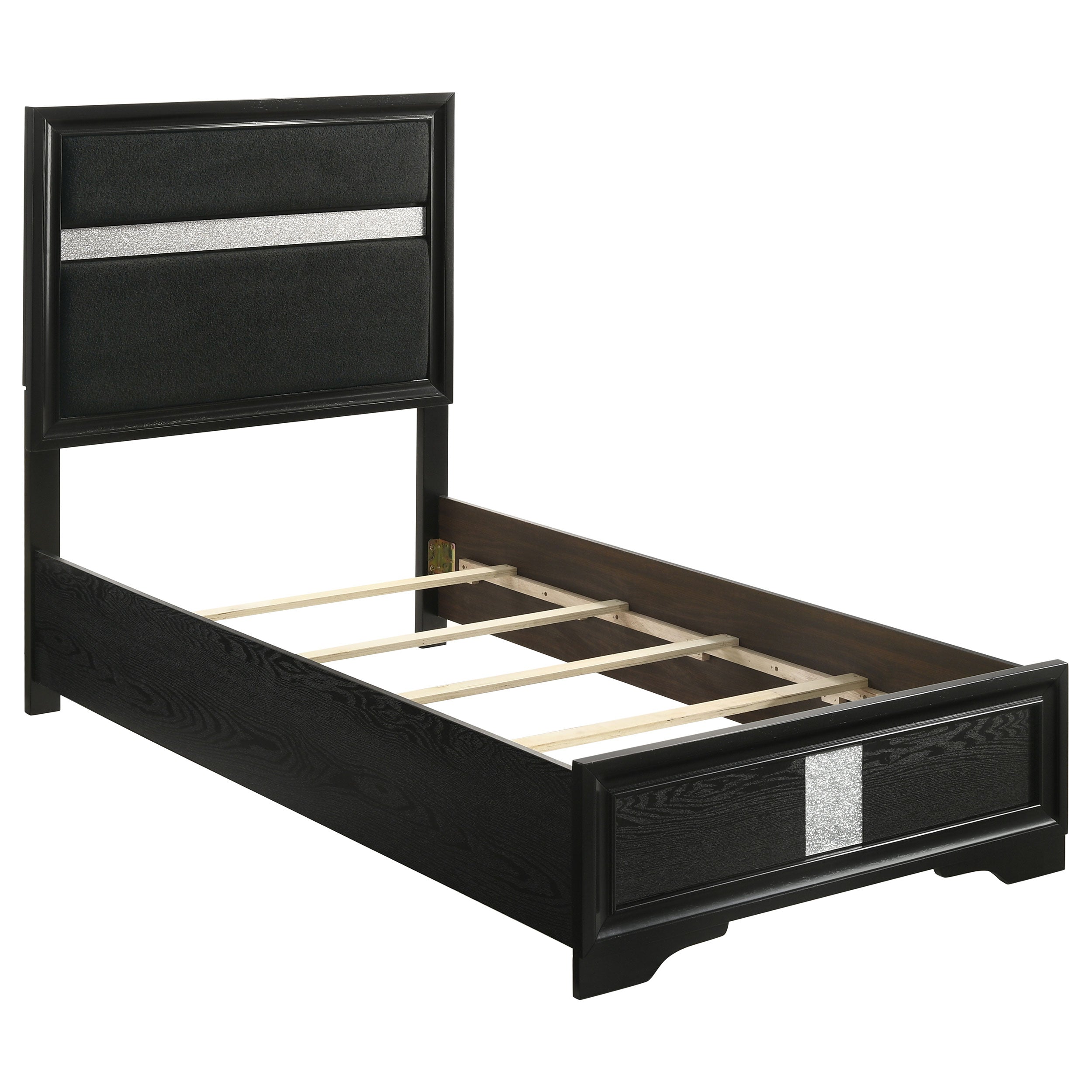 Dar Furniture - Coaster - Miranda 54-inch Upholstered Twin Panel Bed Black - 206360T