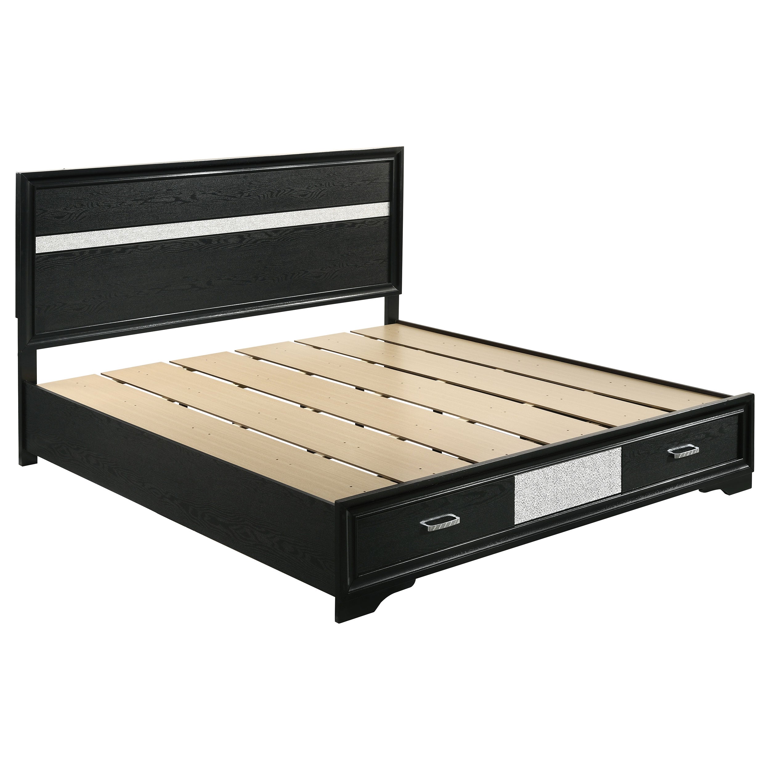 Dar Furniture - Coaster - Miranda 51-inch Wood Eastern King Storage Panel Bed Black - 206361KE