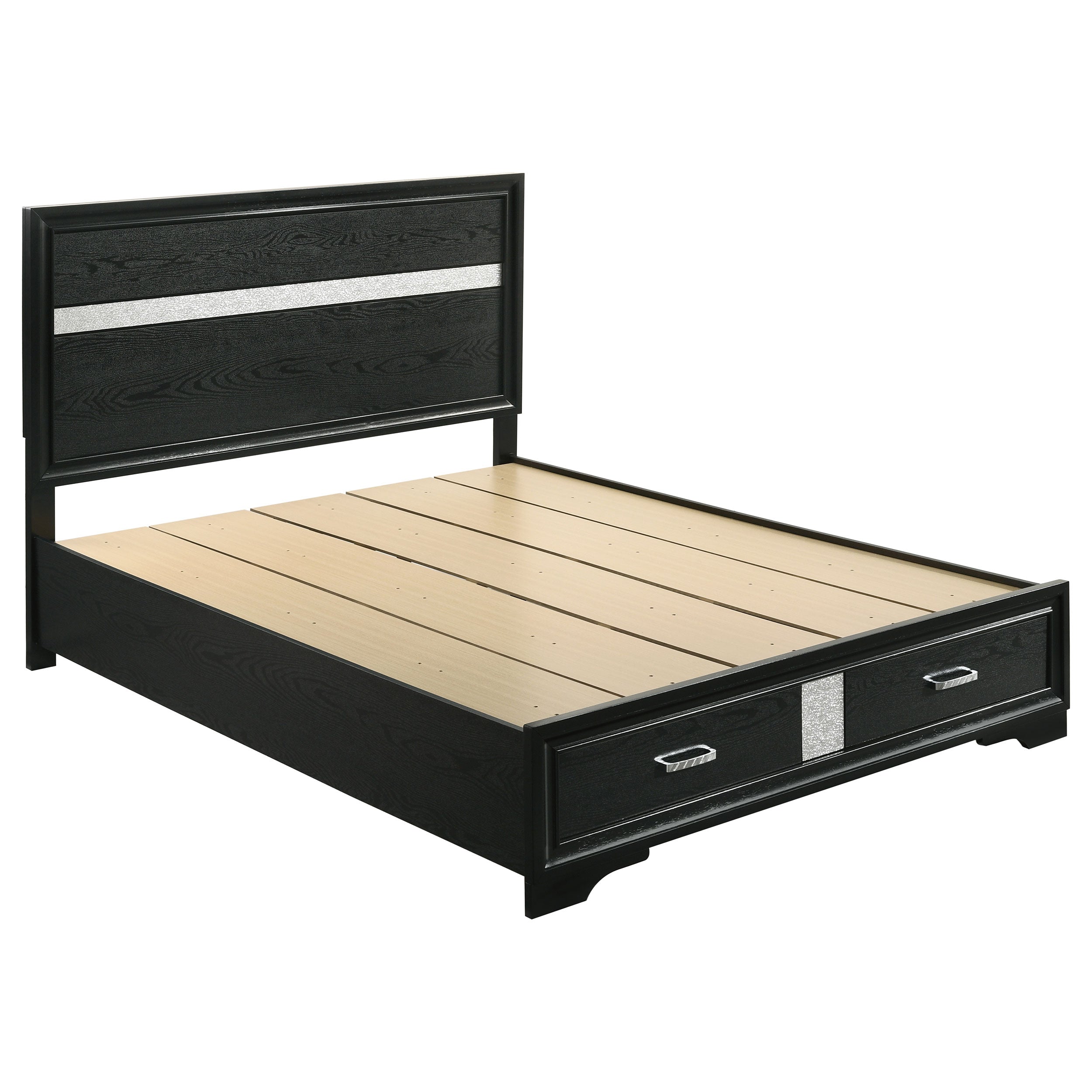 Dar Furniture - Coaster - Miranda 51-inch Wood Queen Storage Panel Bed Black - 206361Q