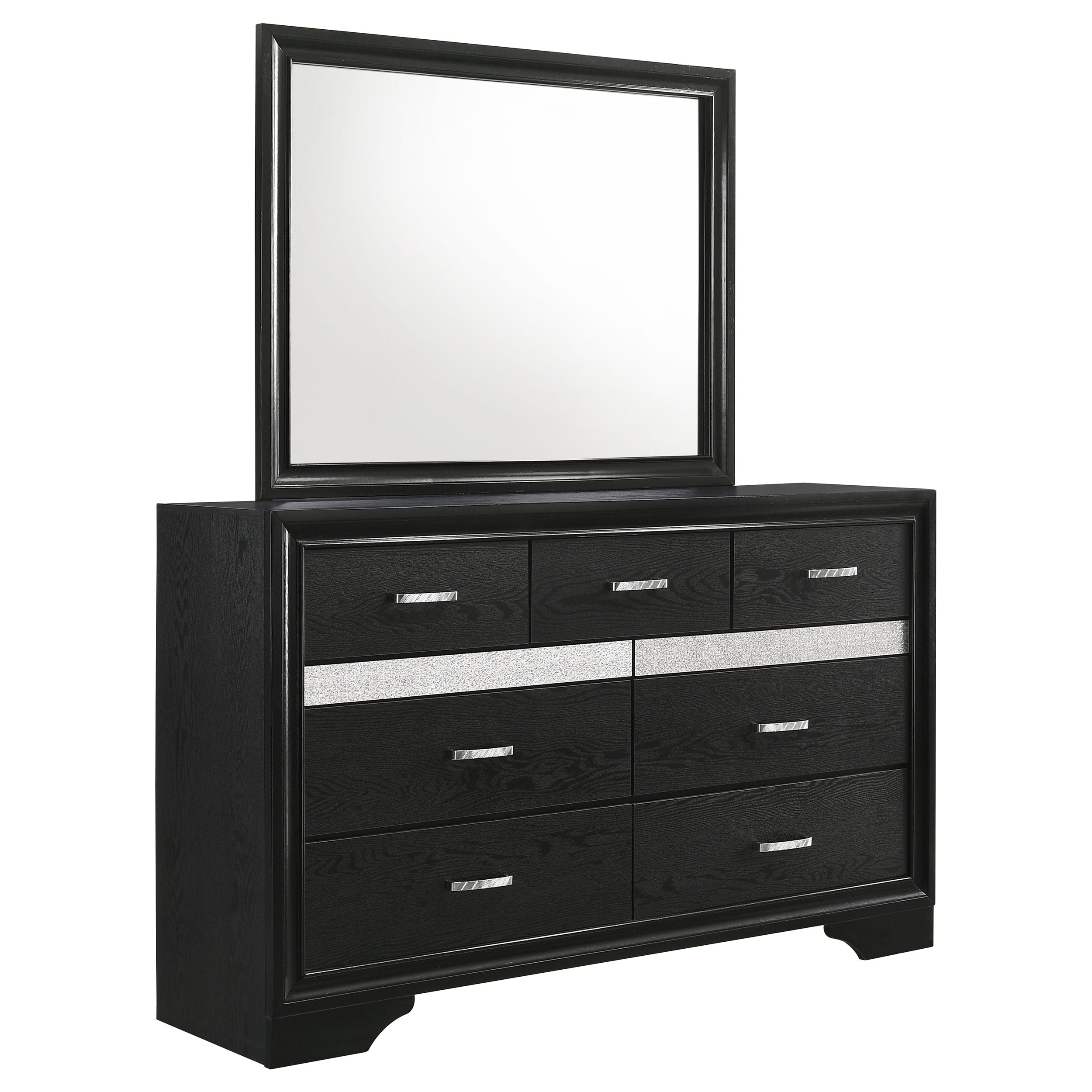 Dar Furniture - Coaster - Miranda 7-drawer Dresser with Mirror Black - 206363M