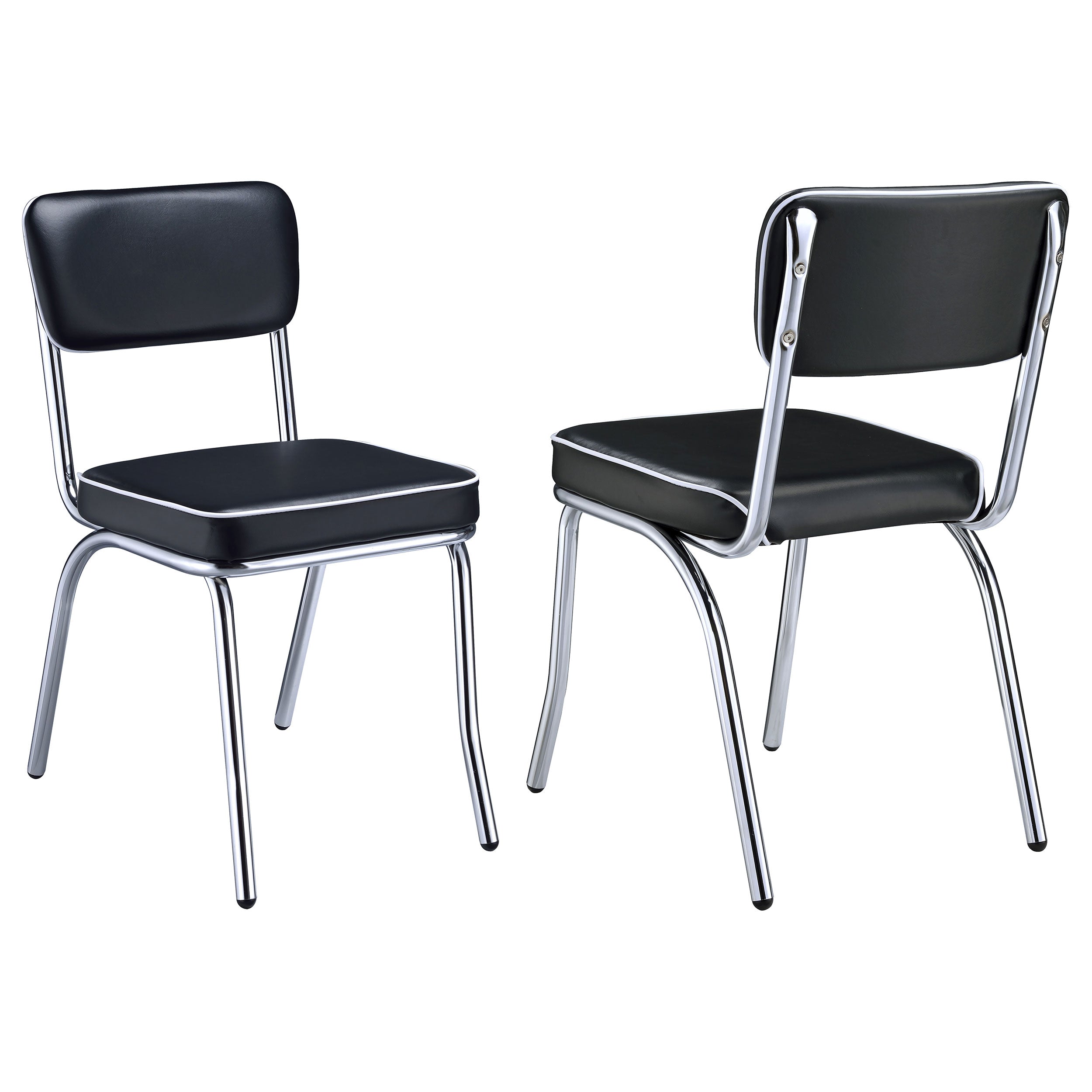 Dar Furniture - Coaster - Retro Upholstered Dining Side Chair Black (Set of 2) - 2066