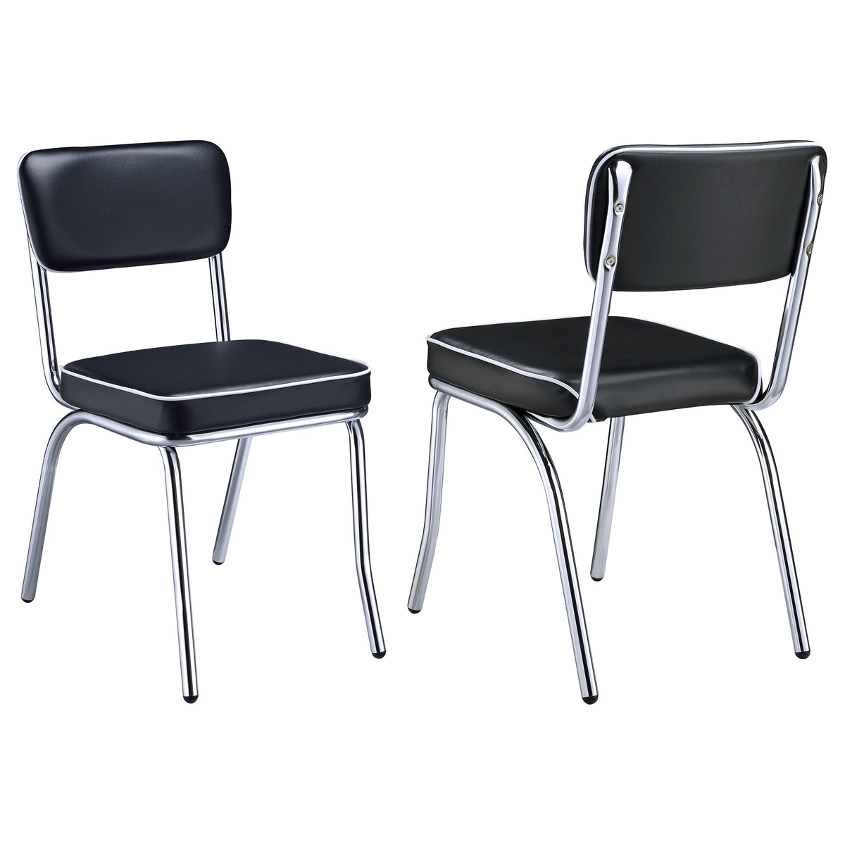 Dar Furniture - Coaster - Retro Upholstered Dining Side Chair Black (Set of 2) - 2066